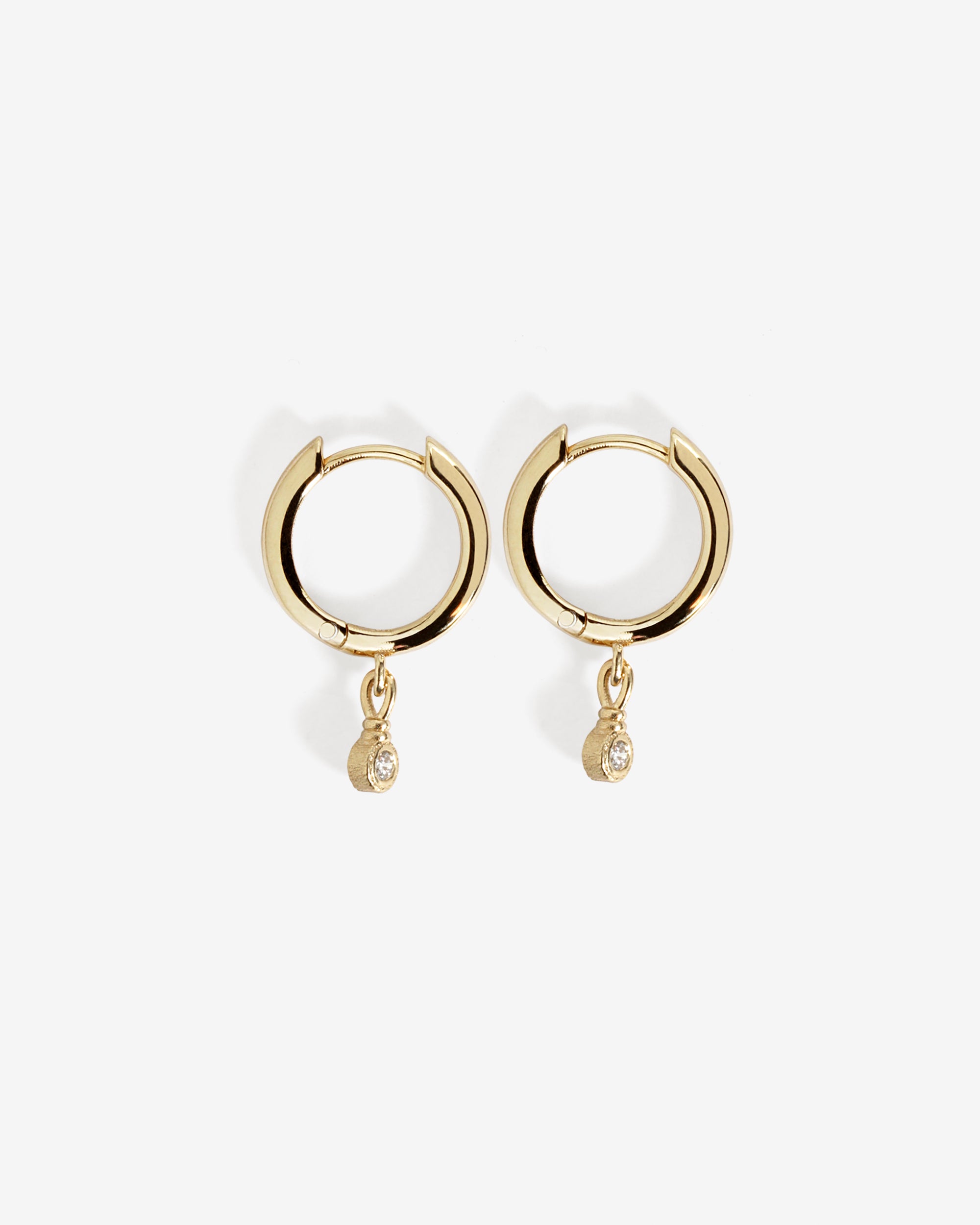 Relic Round Drop Earrings Diamond Solid Gold