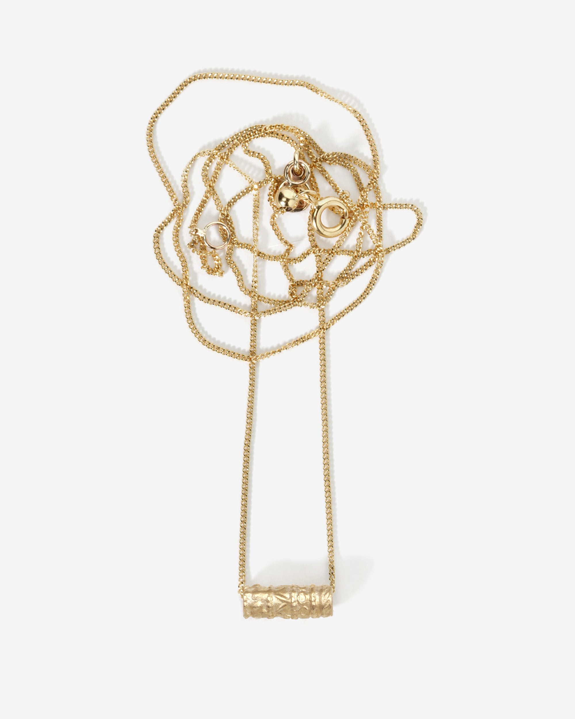 Relic Solitaire Bead Necklace Solid Gold