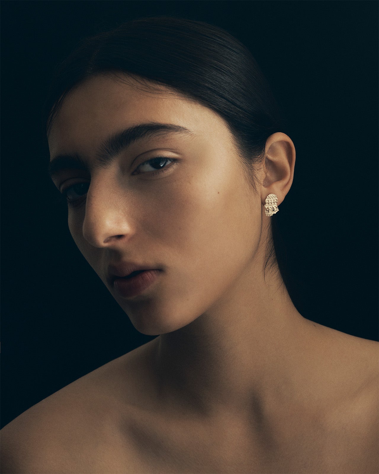 Relic VII Asymmetrical Earrings Solid Gold