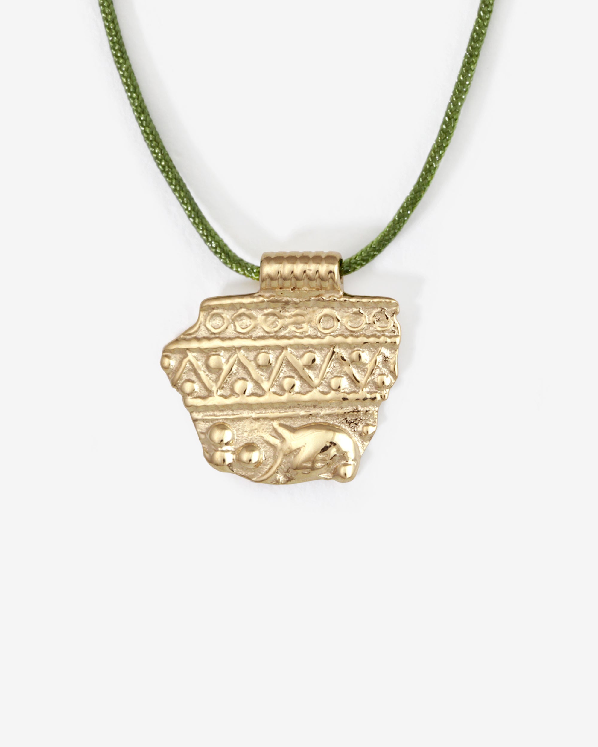 Relic VII Necklace Green Solid Gold