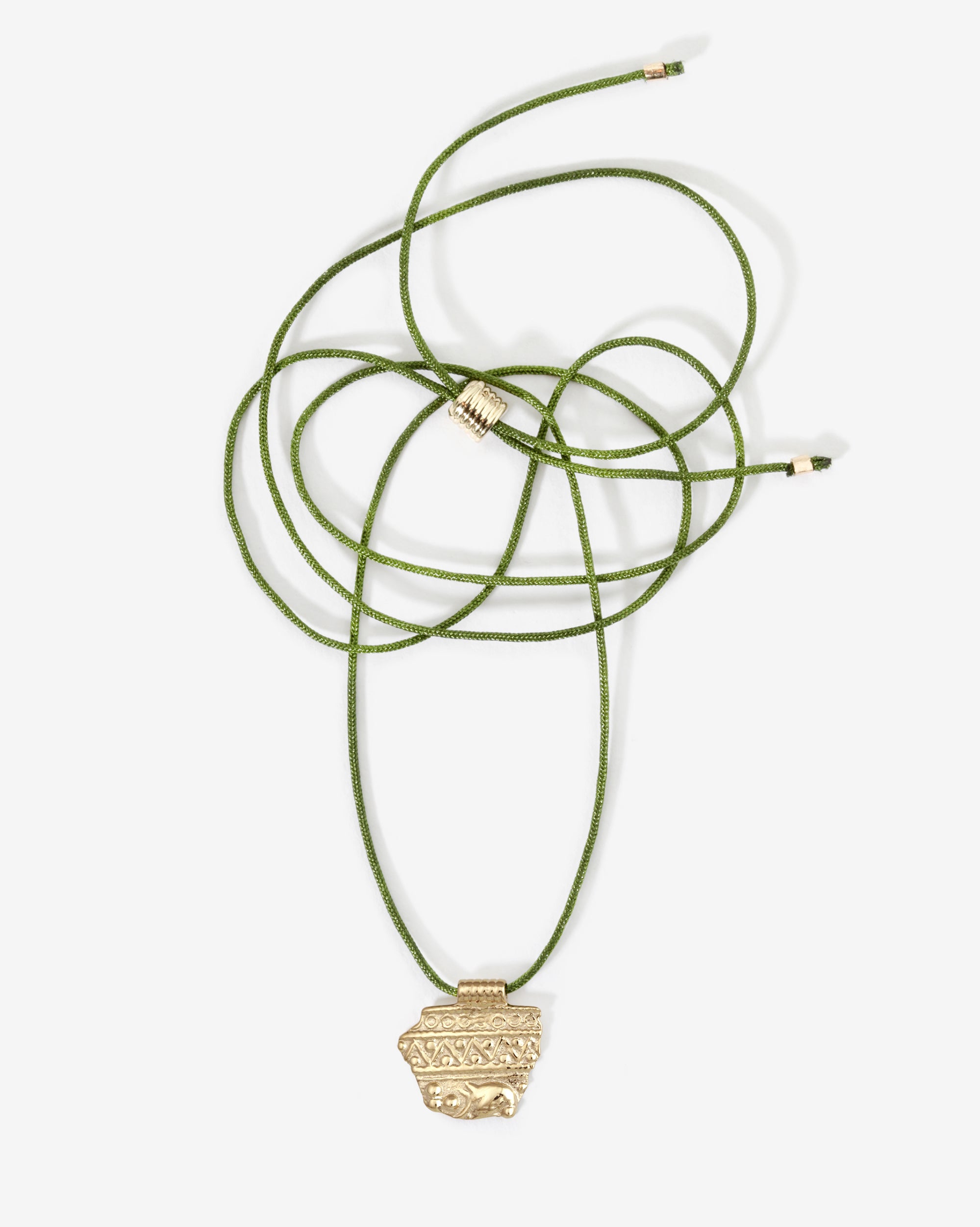 Relic VII Necklace Green Solid Gold