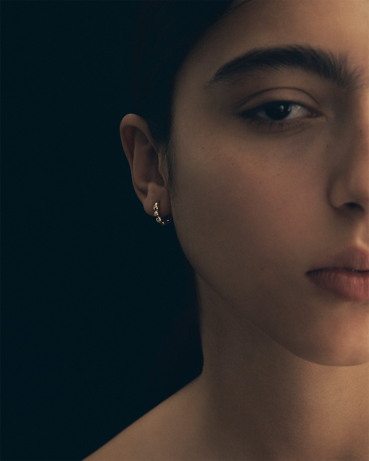 Ayana Huggies Diamond Solid Gold