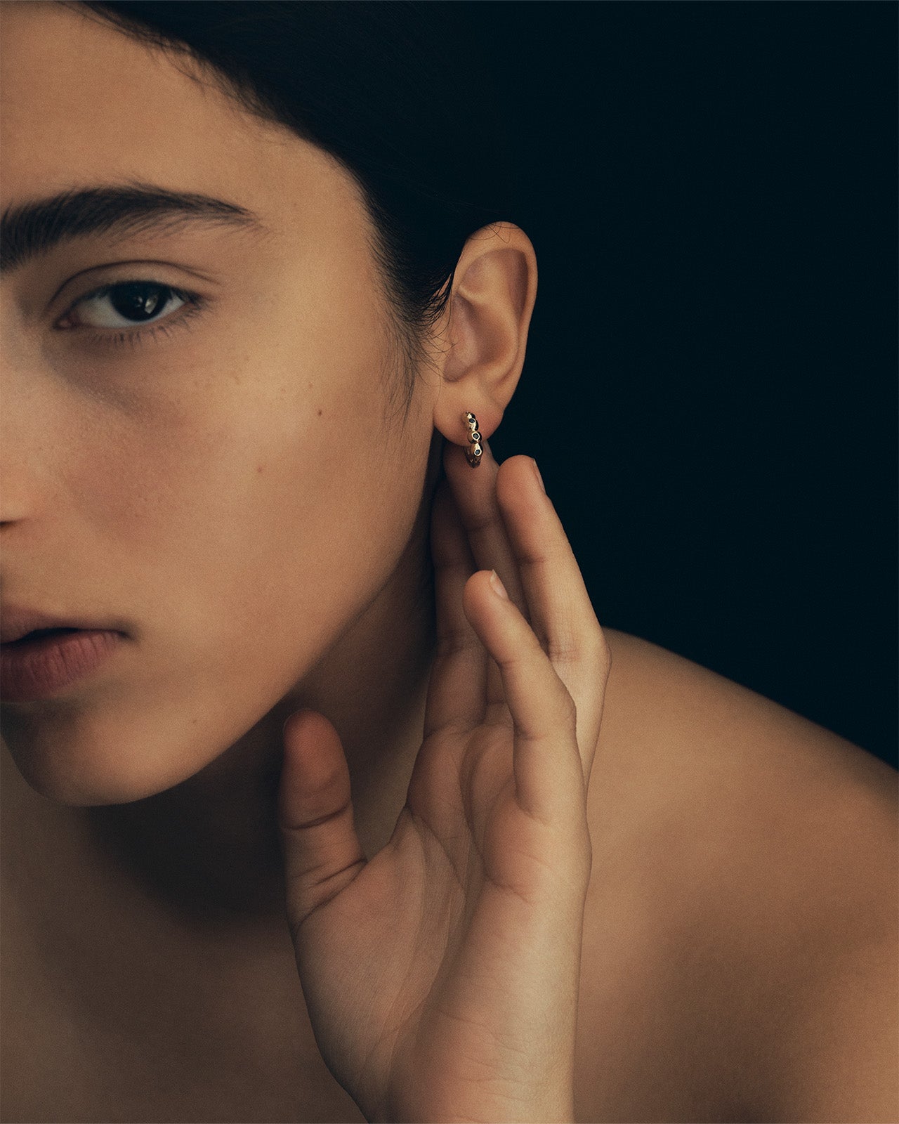 Ayana Huggies Sapphire Solid Gold