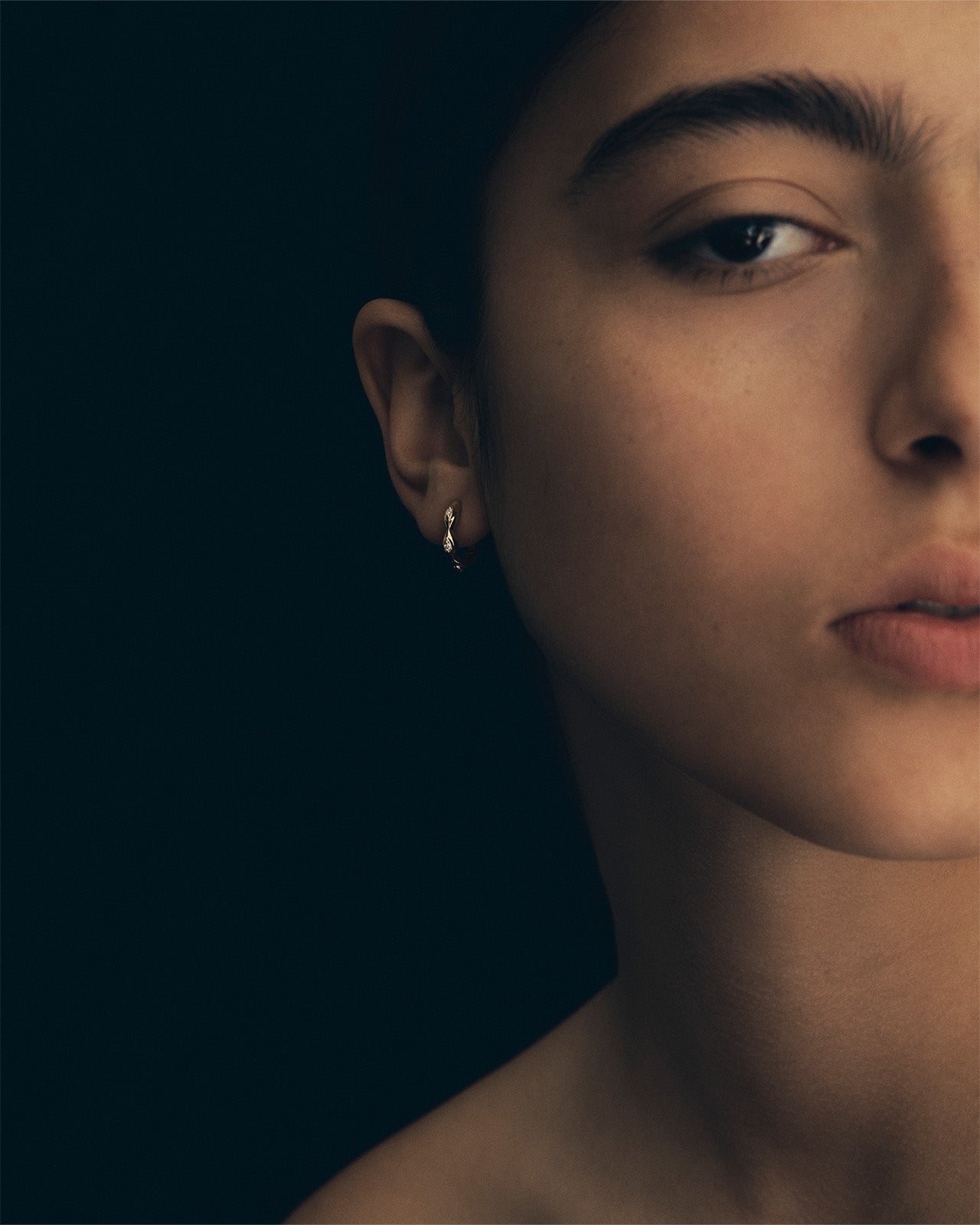 Kassandra Huggie Earrings Diamond Solid Gold