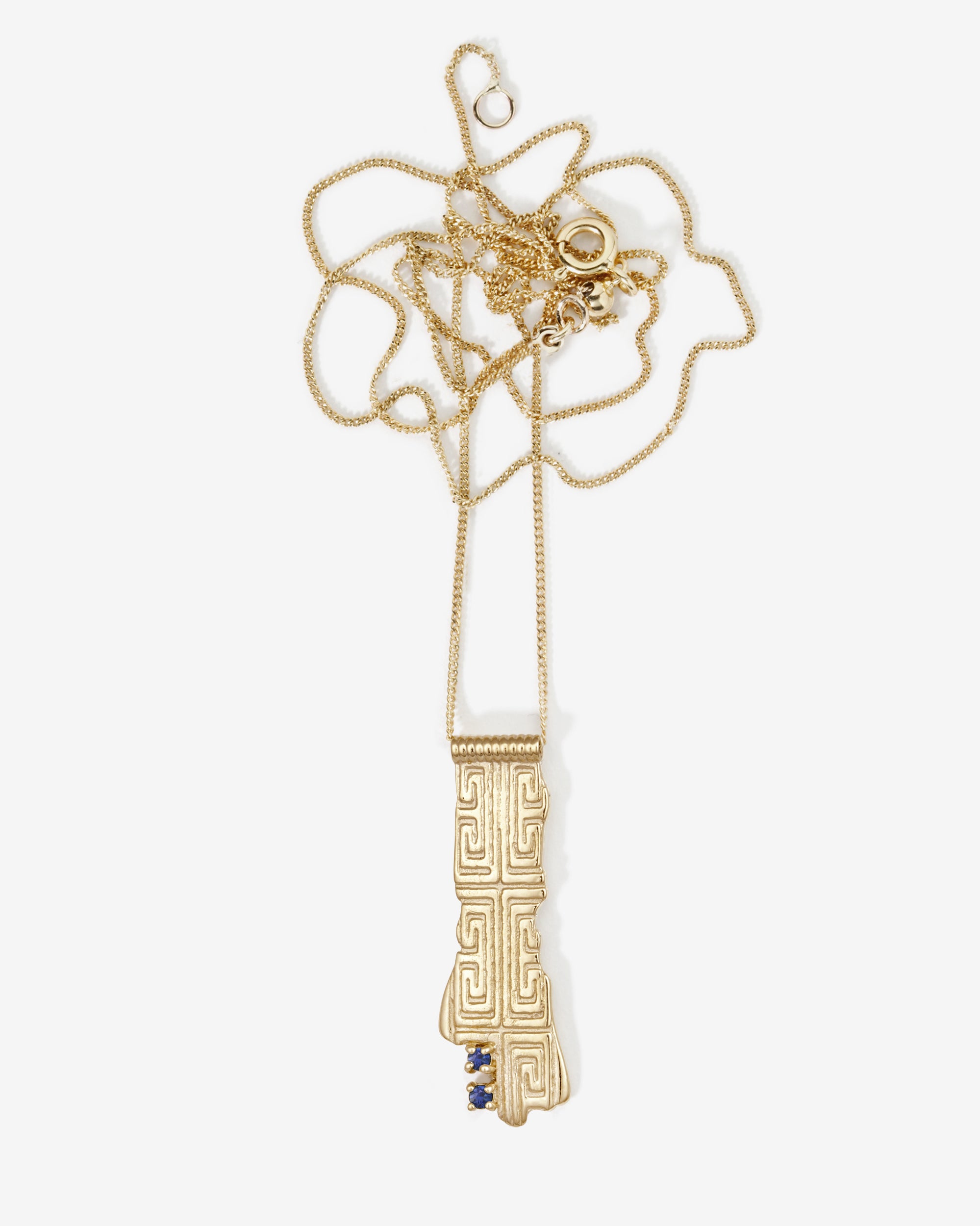 Relic X Necklace Sapphire Solid Gold