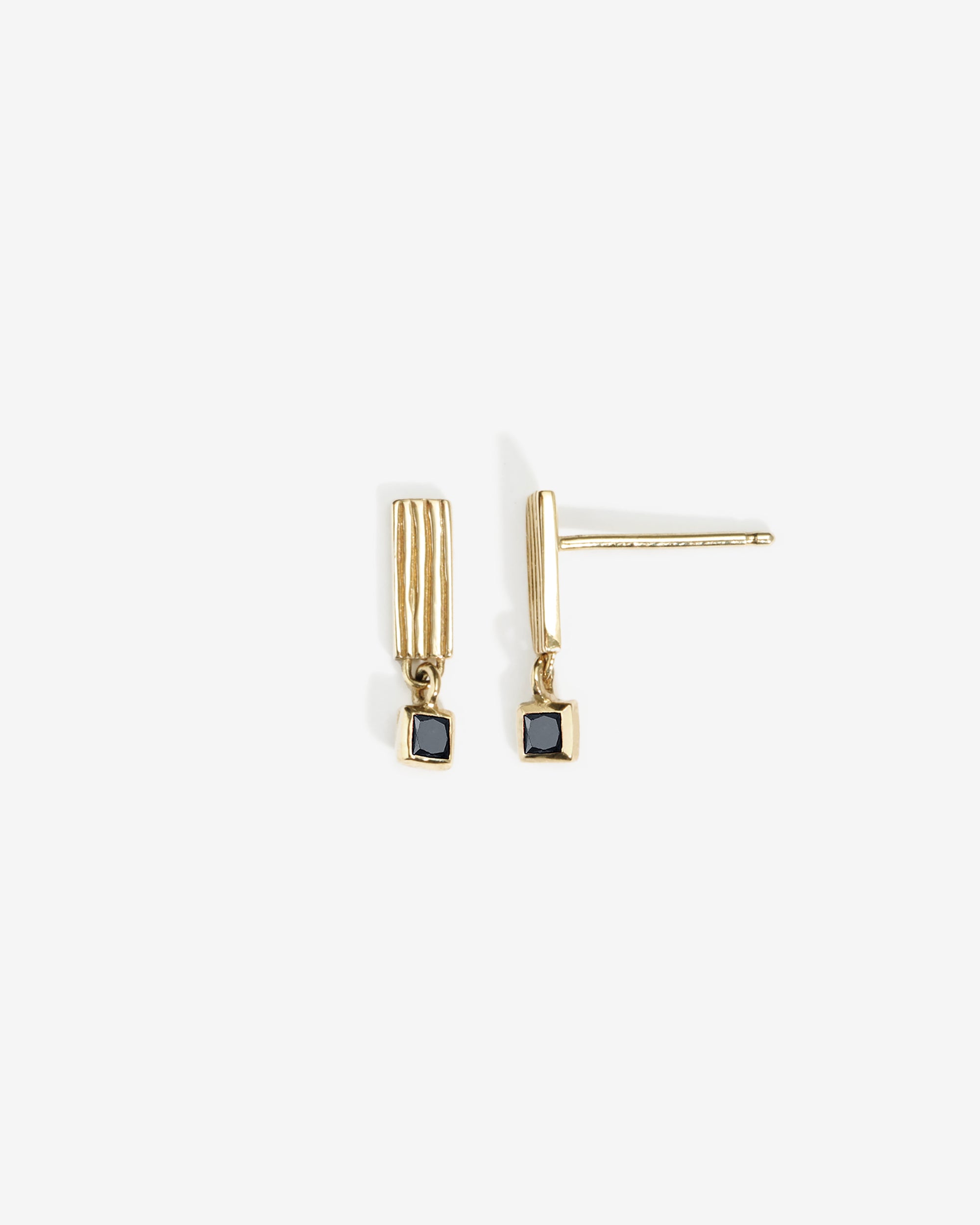 Riva Earrings Black Diamond Solid Gold