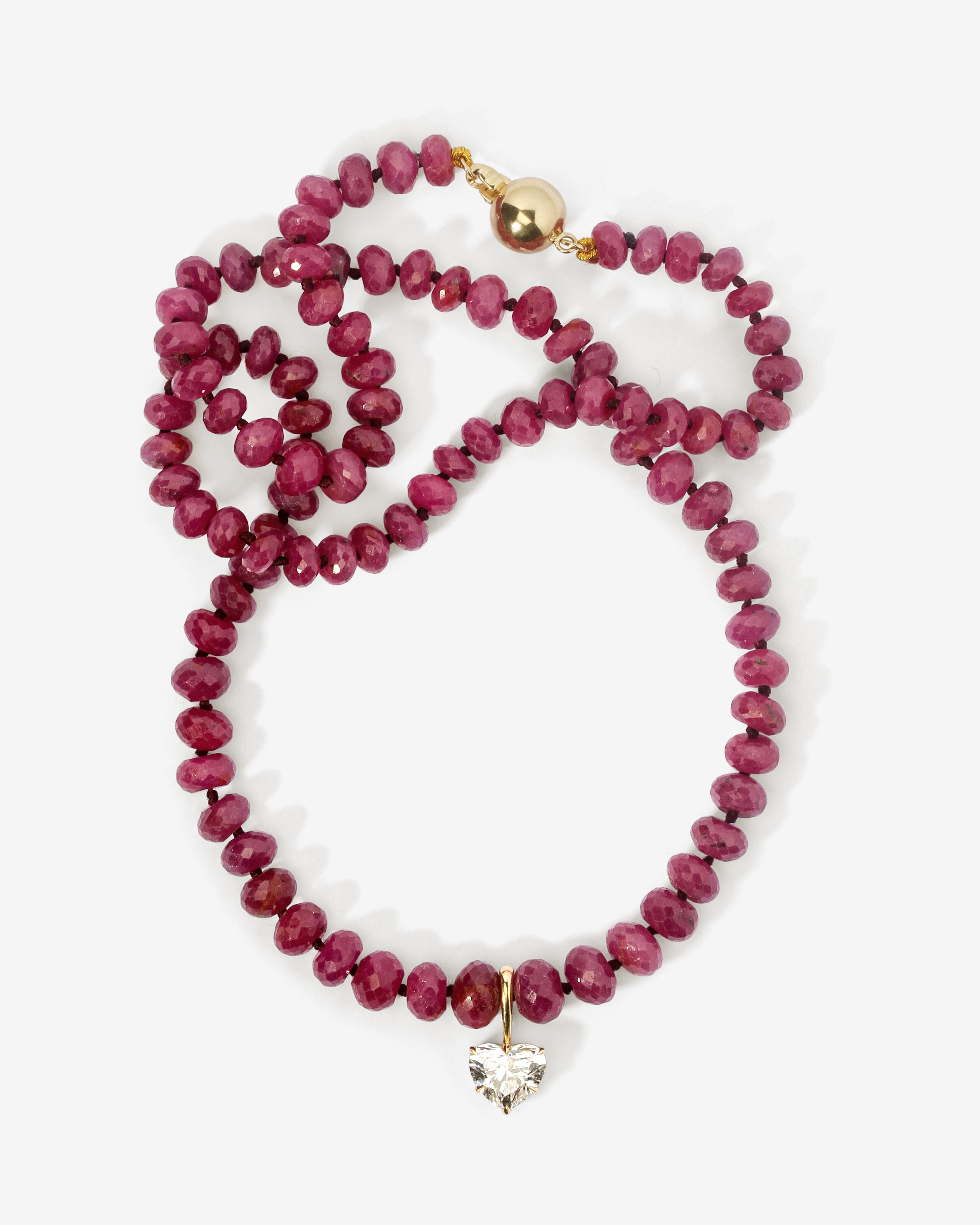 Ruby Diamond Necklace Solid Gold