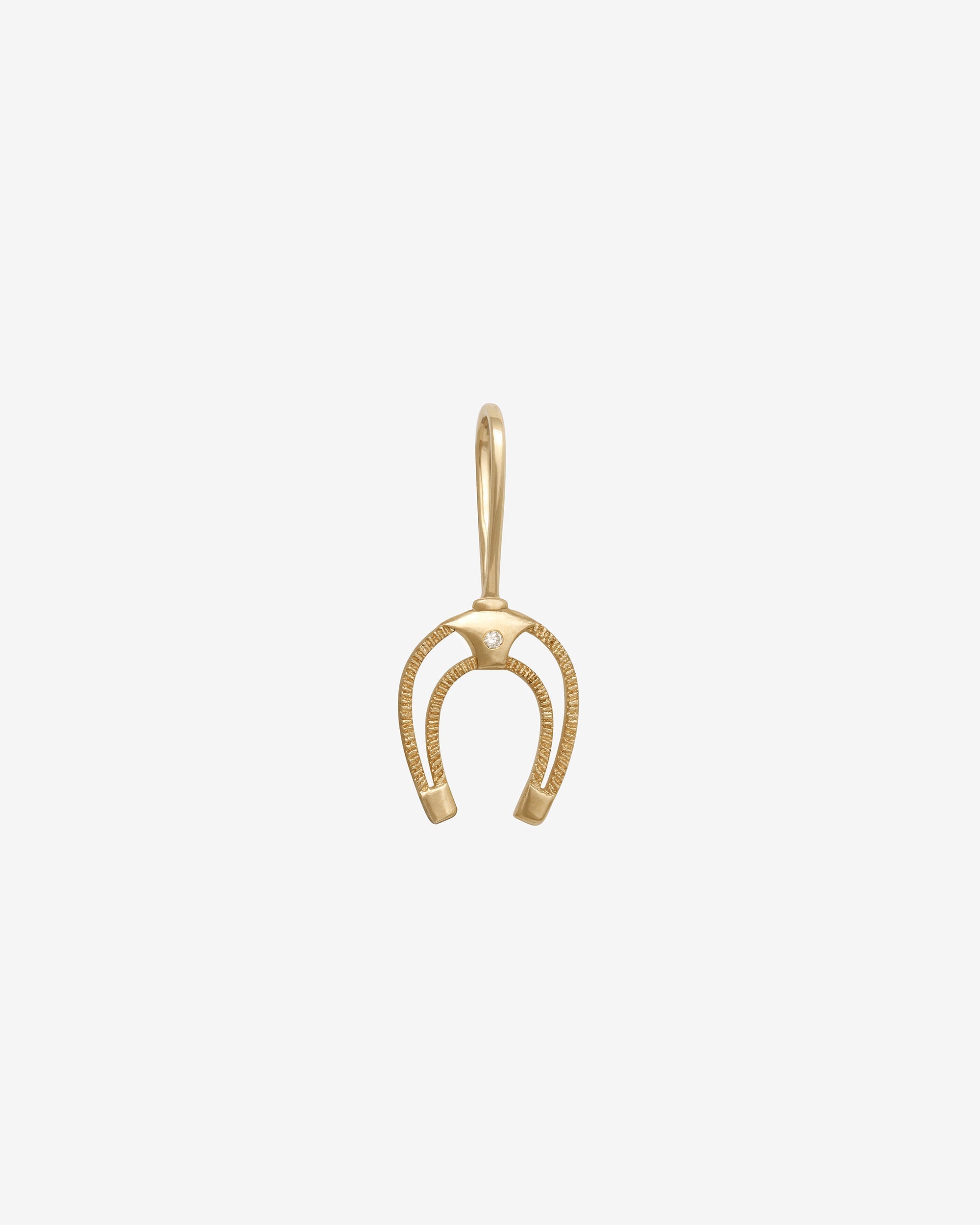 Horseshoe Charm Diamond Solid Gold