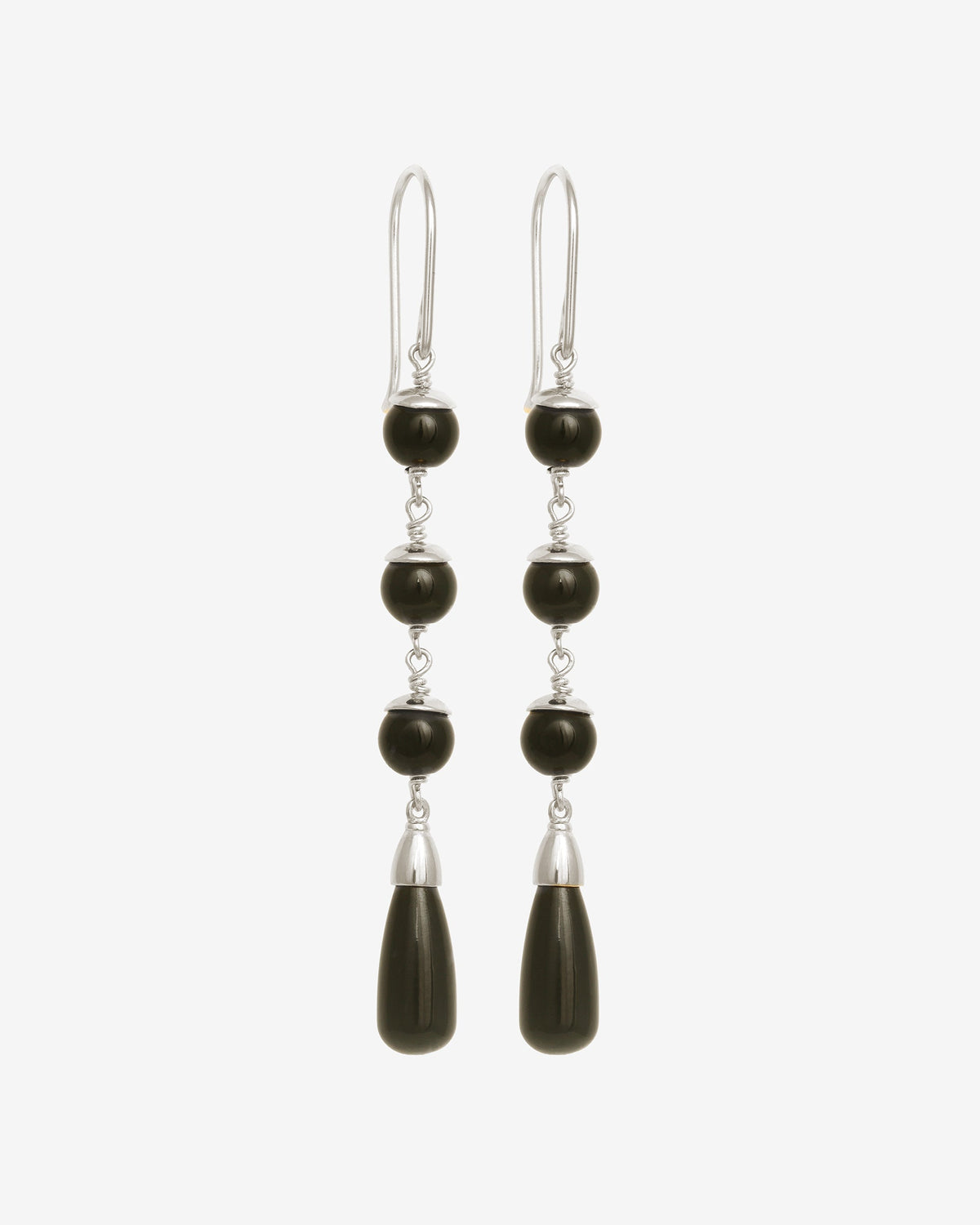 Sita Earrings Silver set with onyx