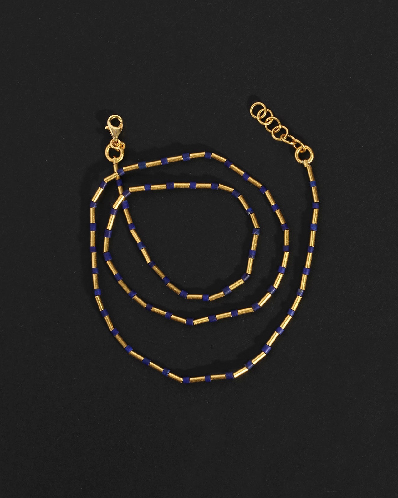 Sumerian Necklace Lapis Solid Gold