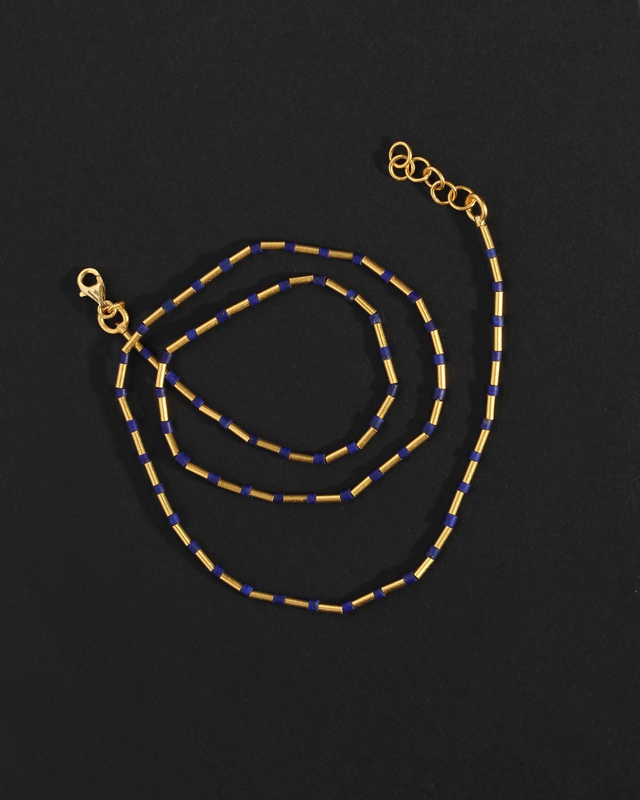 Sumerian Necklace Lapis Solid Gold