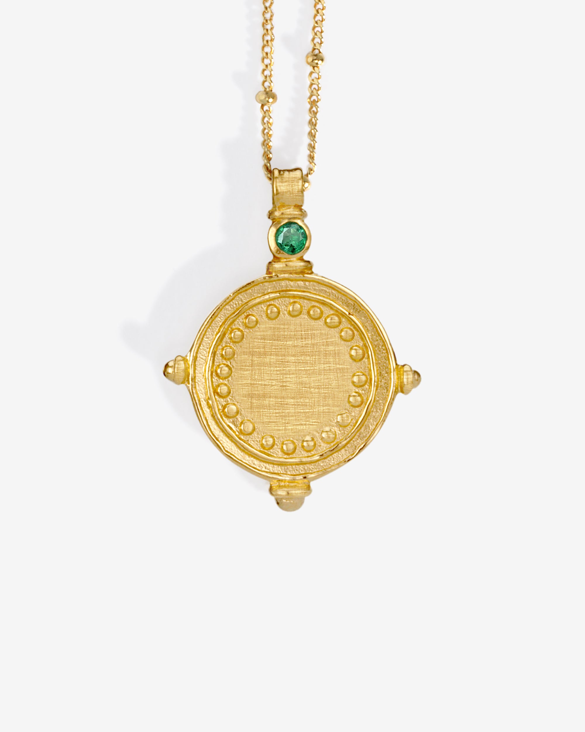 Sura Necklace Emerald Gold Vermeil