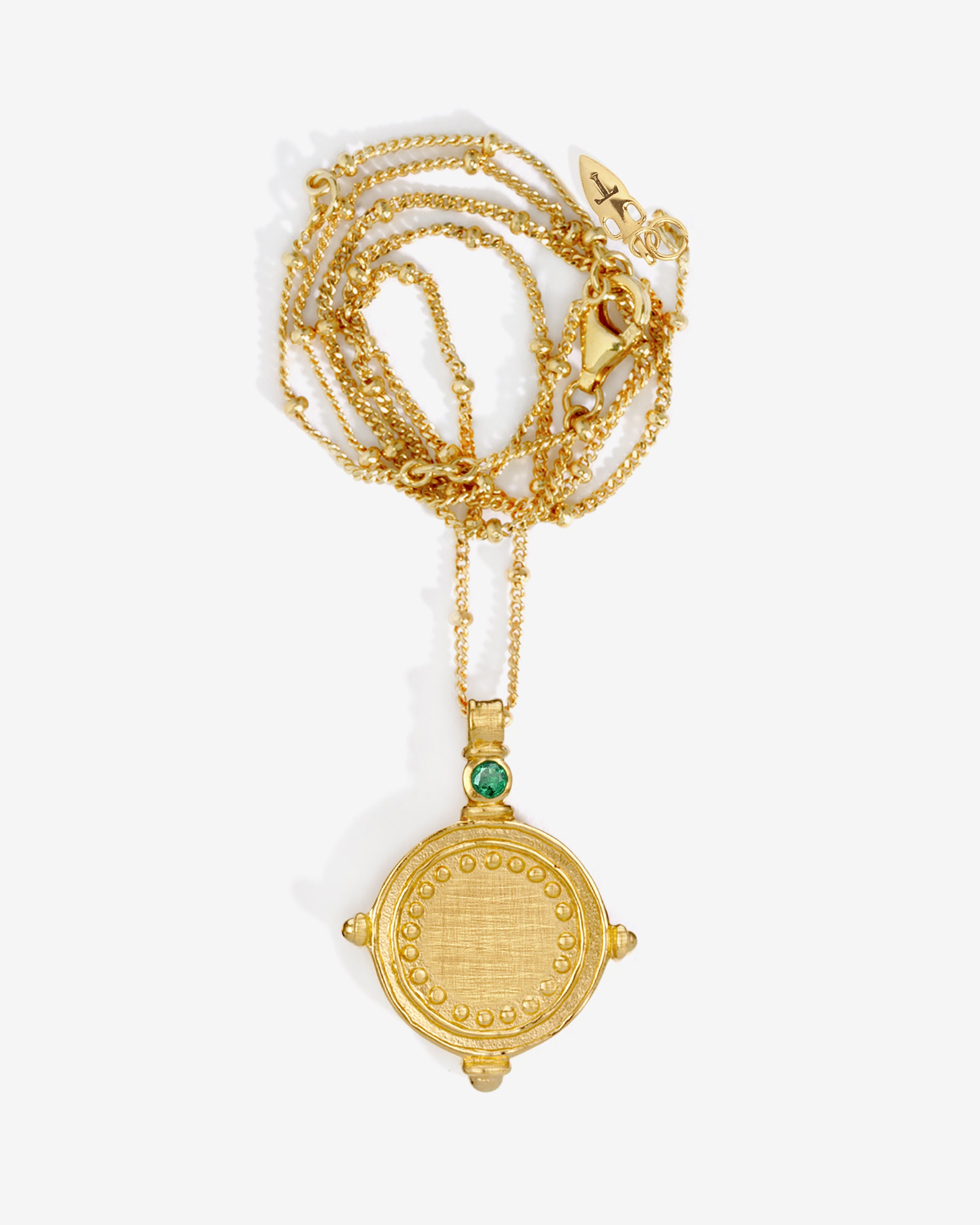 Sura Necklace Emerald Gold Vermeil