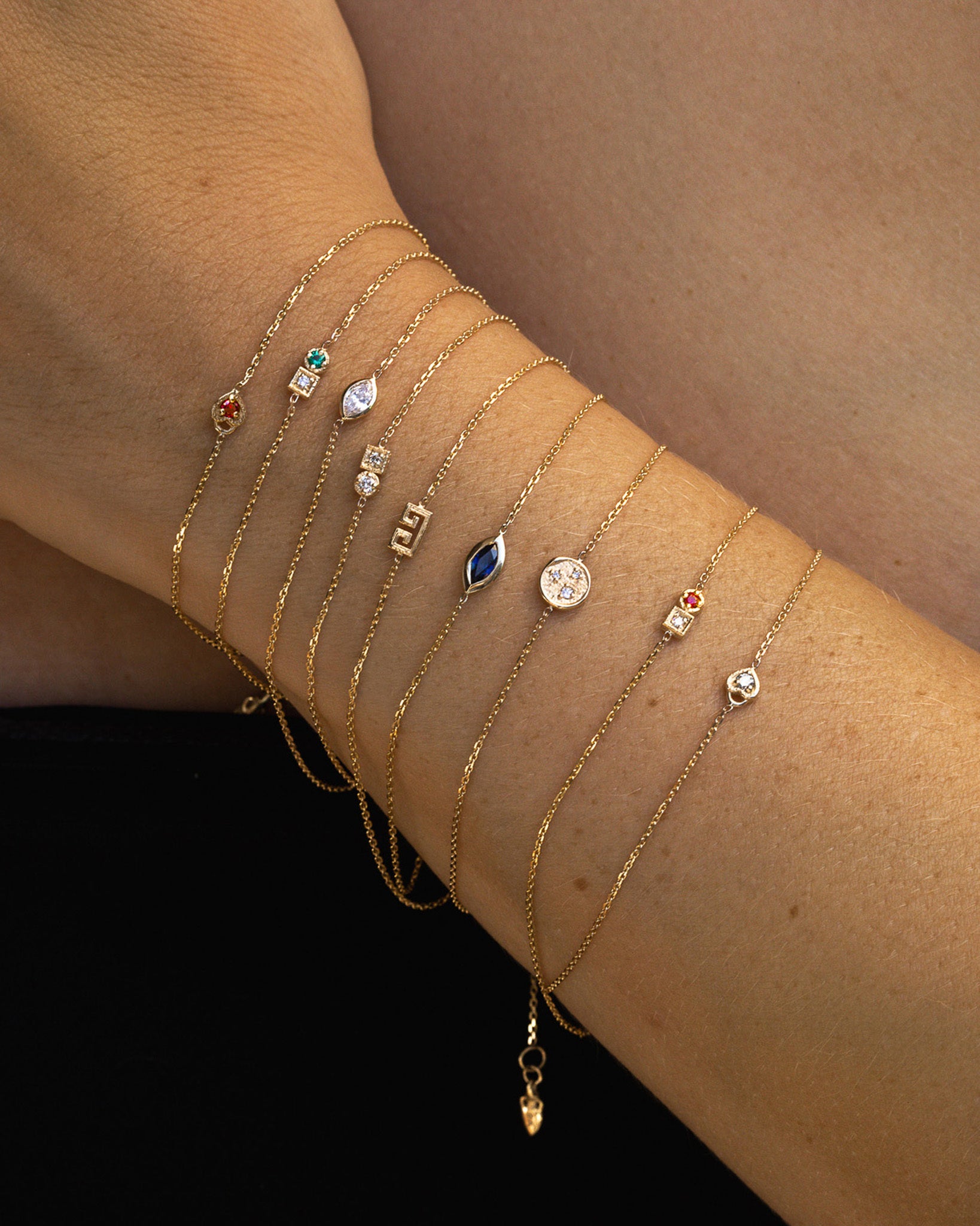 Marquise Bracelet Sapphire Solid Gold