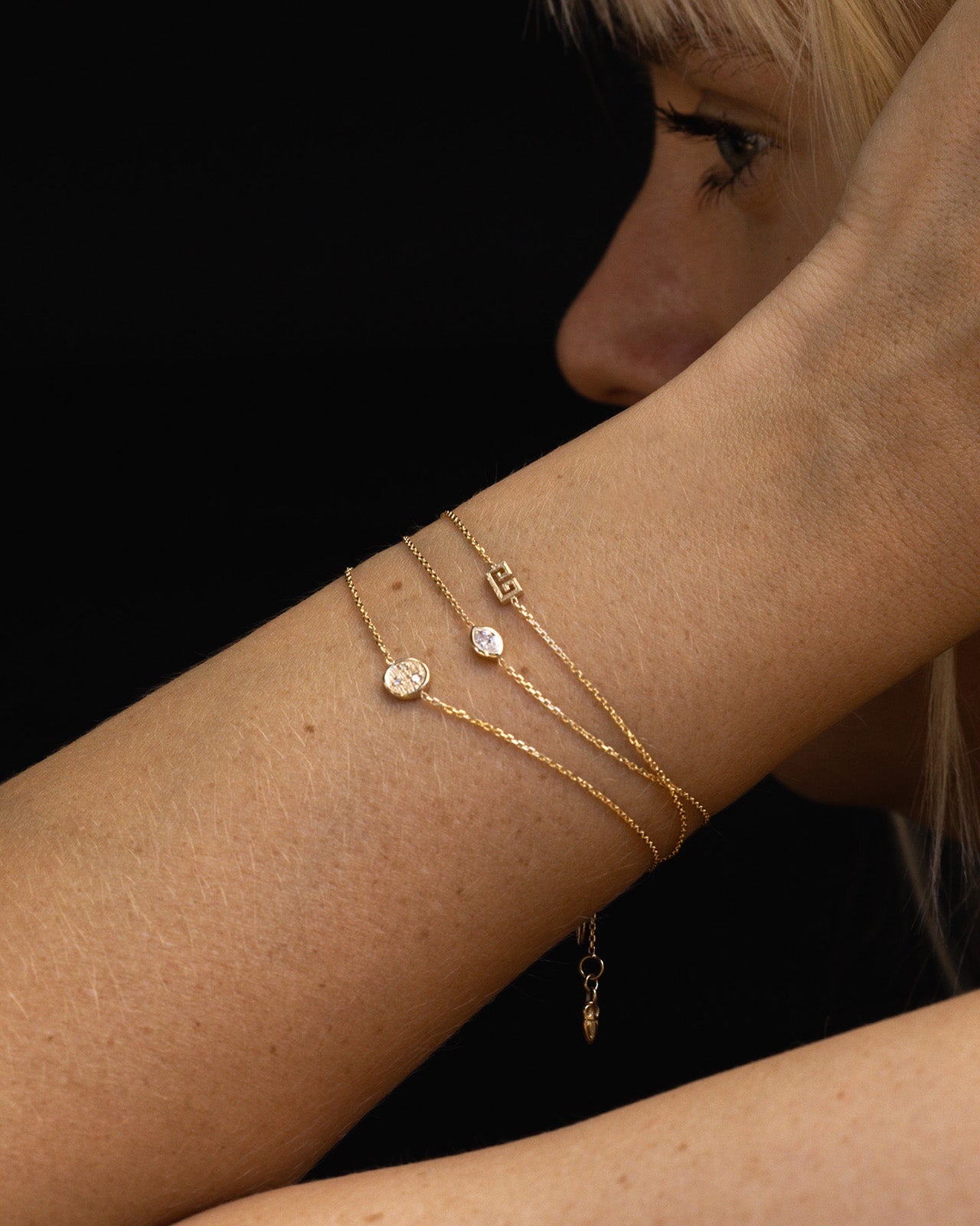 Marquise Bracelet Diamond Solid Gold