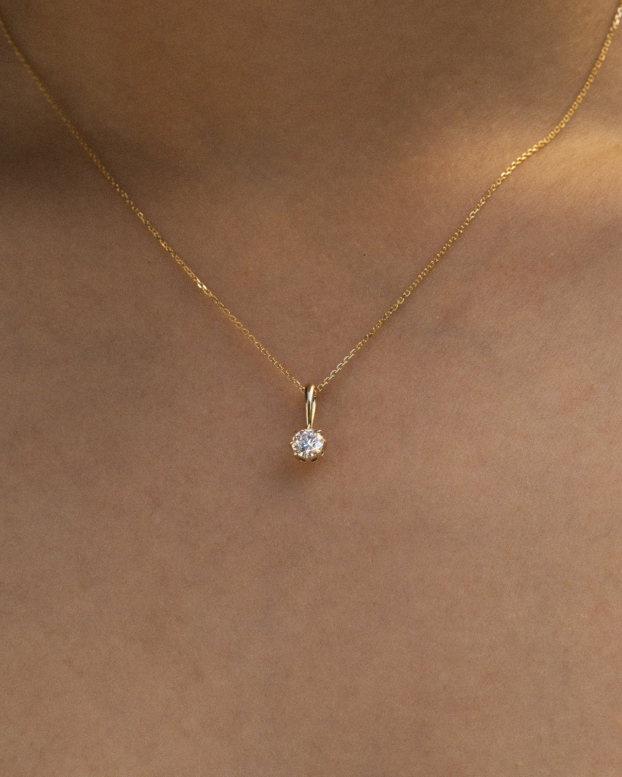 Astra Round Pendant 0.5ct Diamond Solid Gold