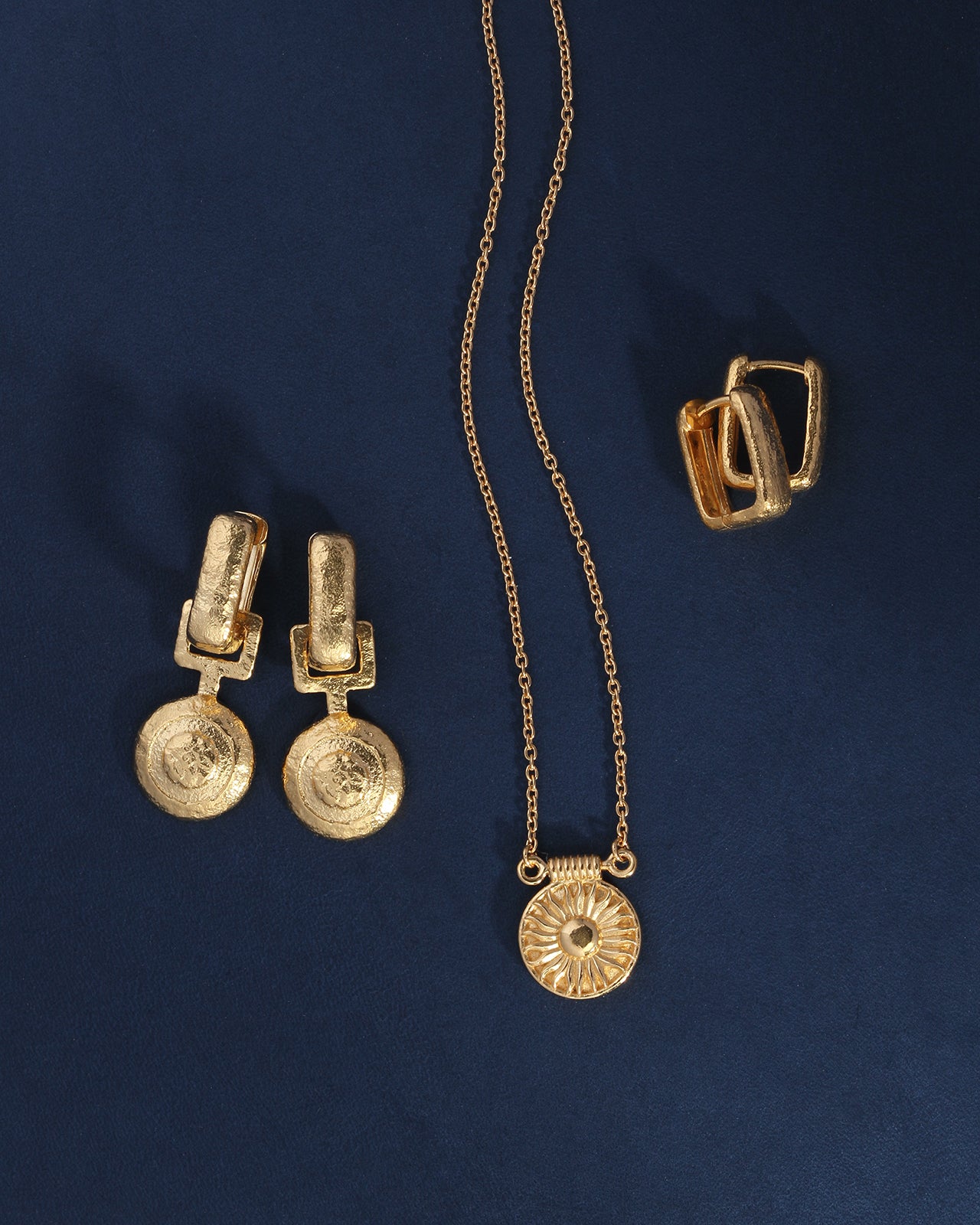 Alida Square Hoops Gold Vermeil