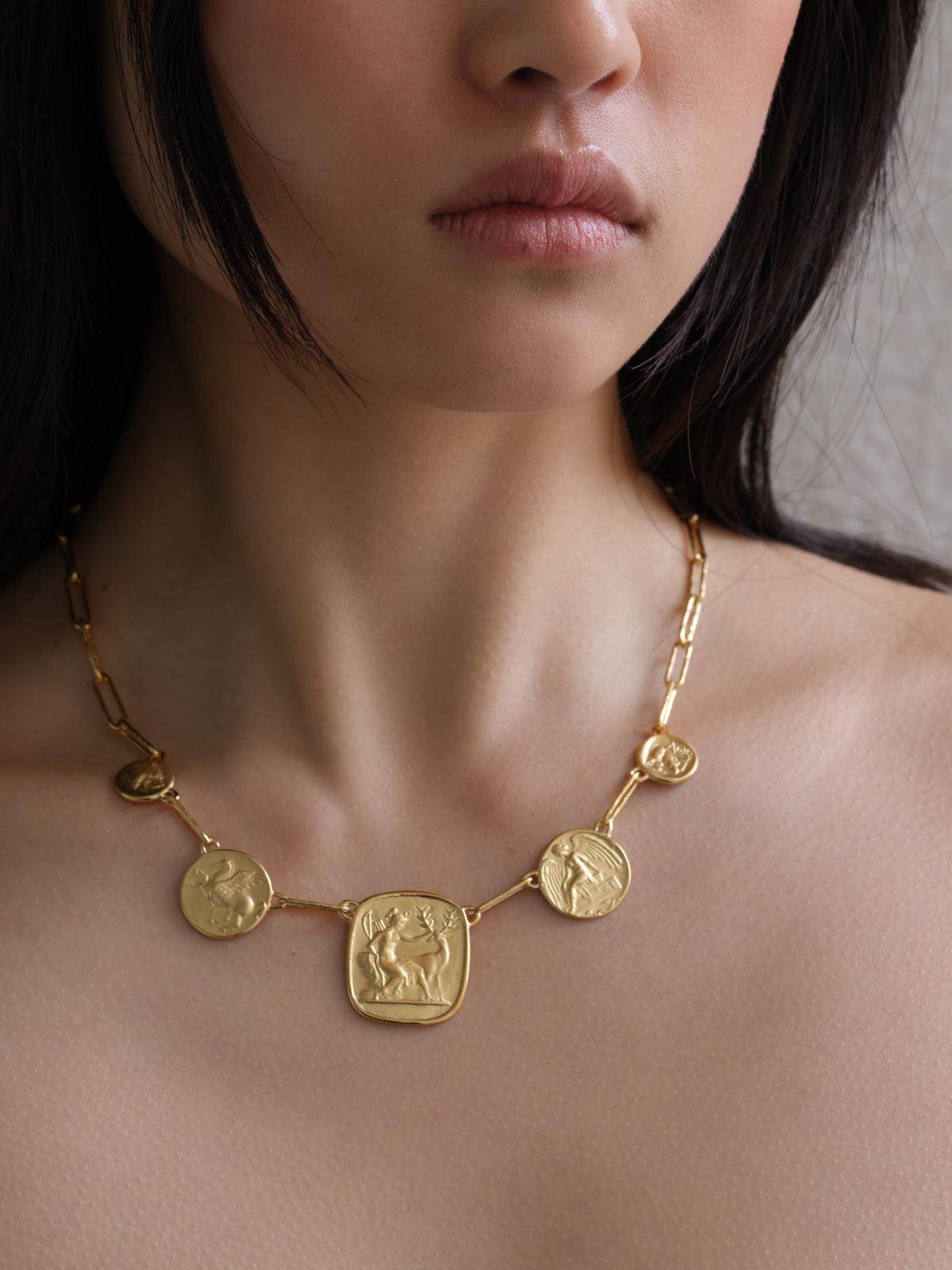 Mythos Statement Necklace Gold Vermeil