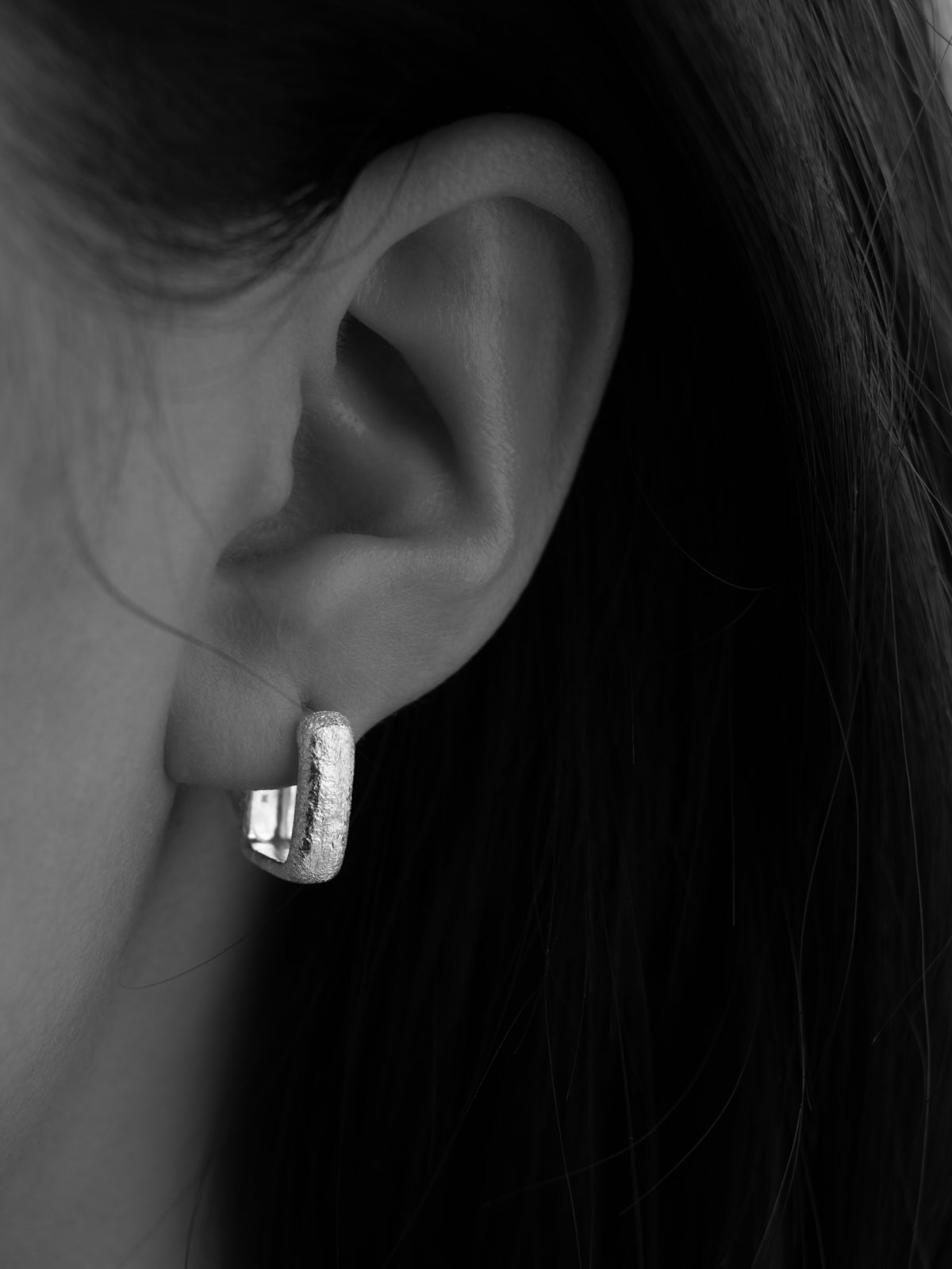 Alida Square Hoops Silver