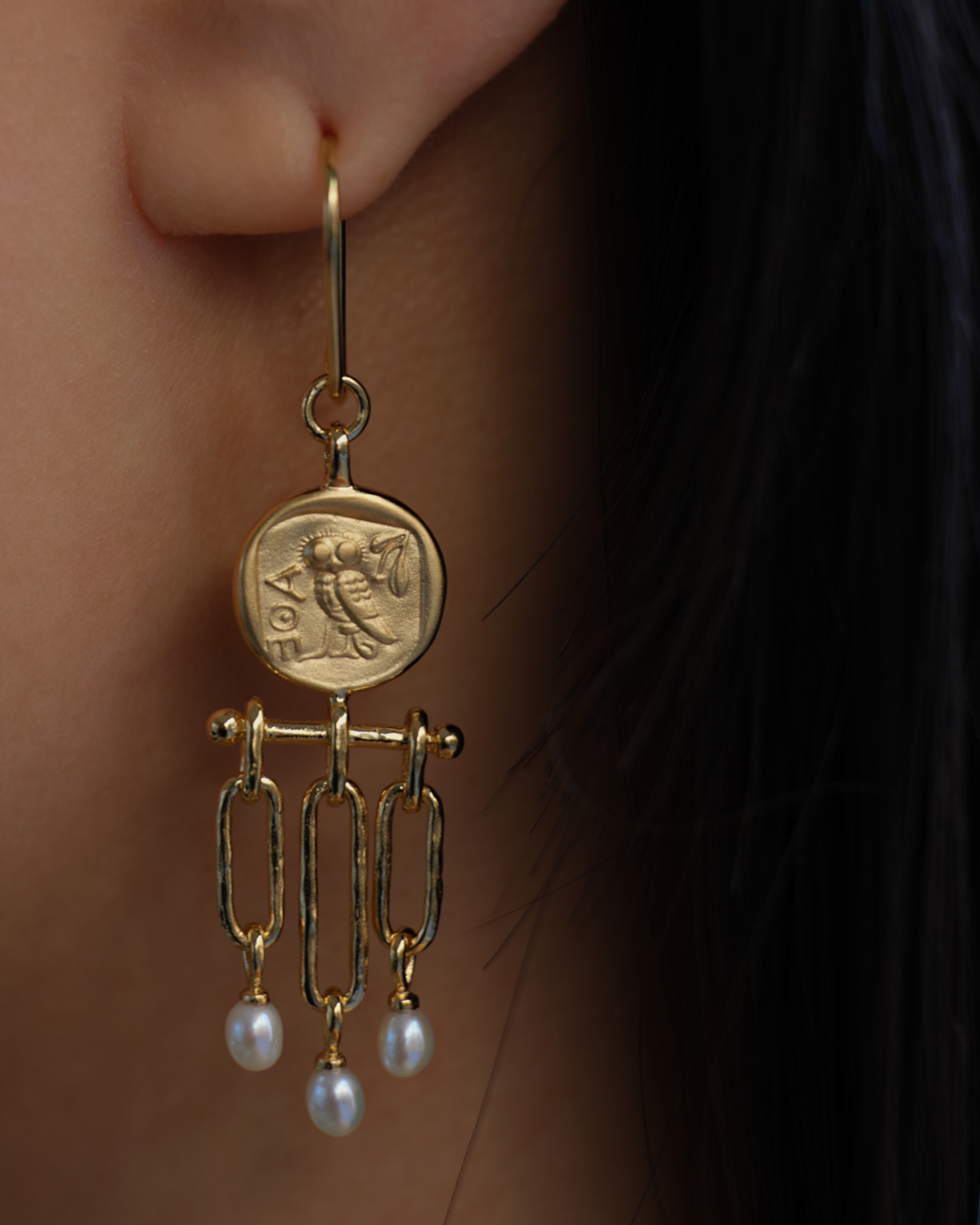 Palas Chandelier Earrings Gold Vermeil