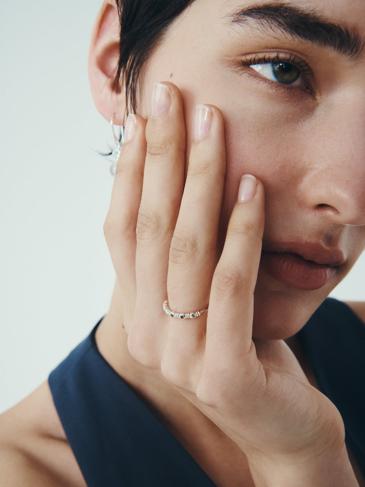 Aqua Ring Silver, worn