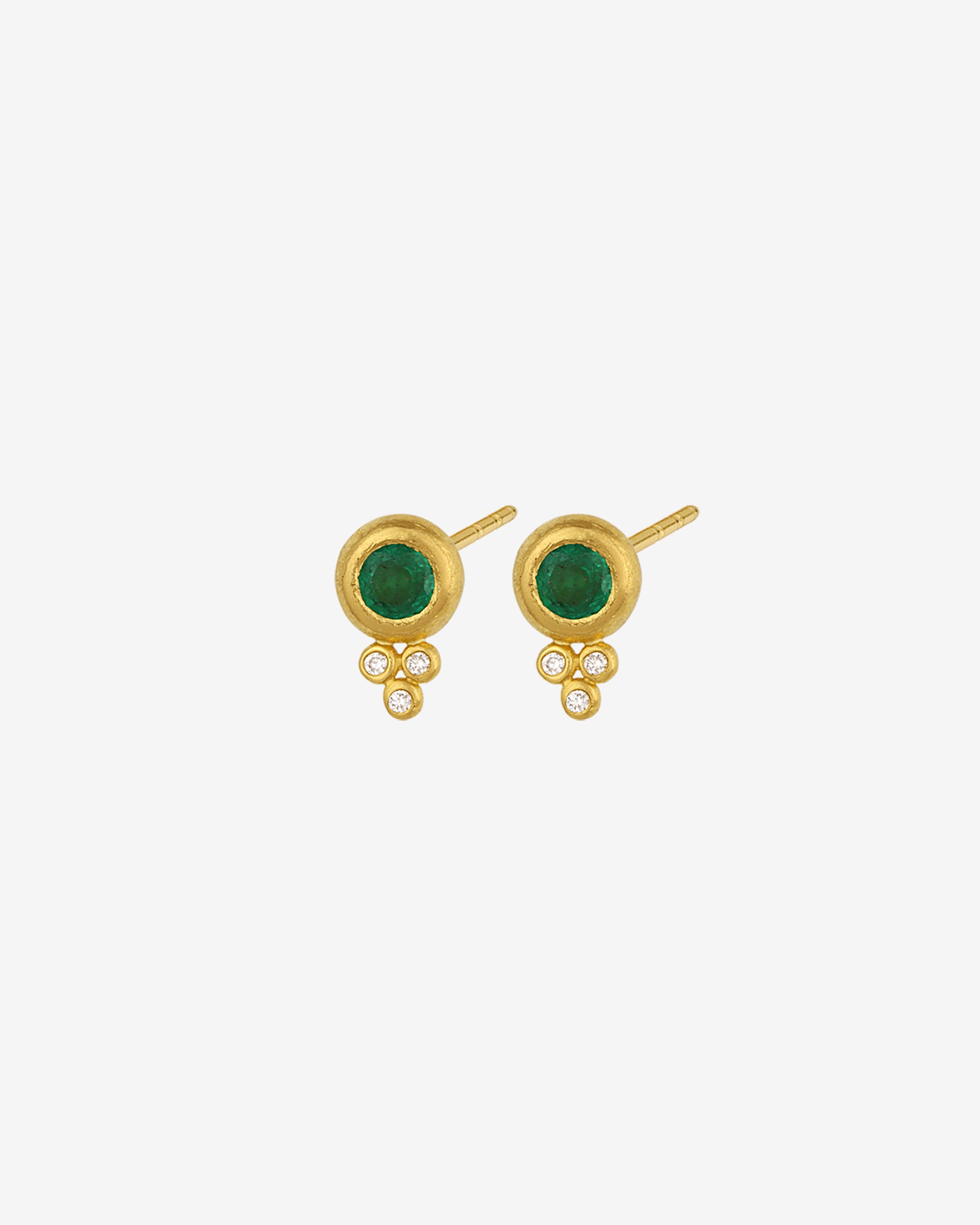 Tamar Studs Emerald Diamond Solid Gold