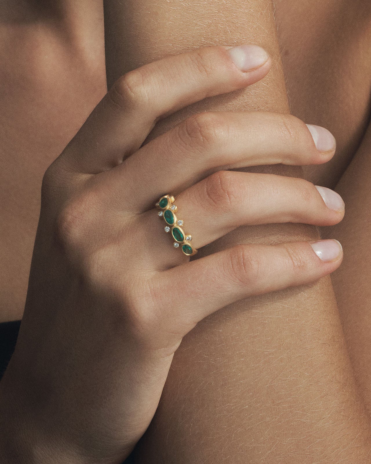 Topkapi Ring Emerald Diamond Solid Gold