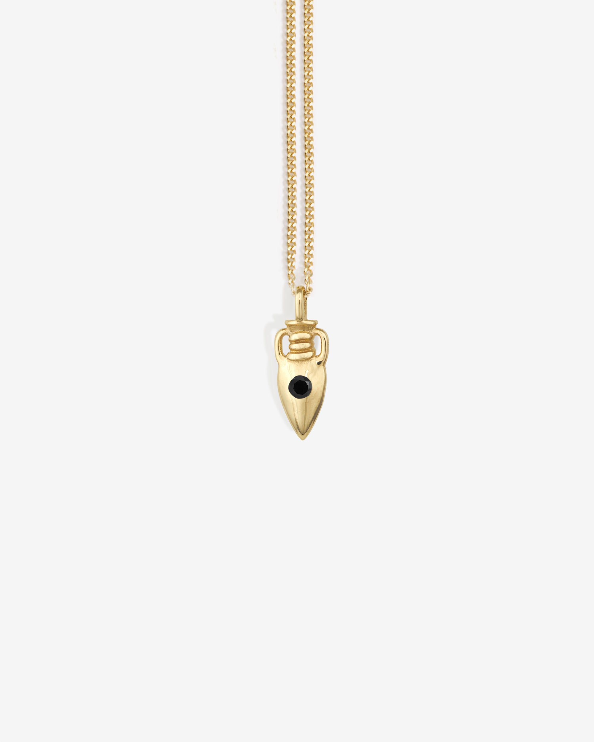 Urn Necklace Black Diamond Solid Gold