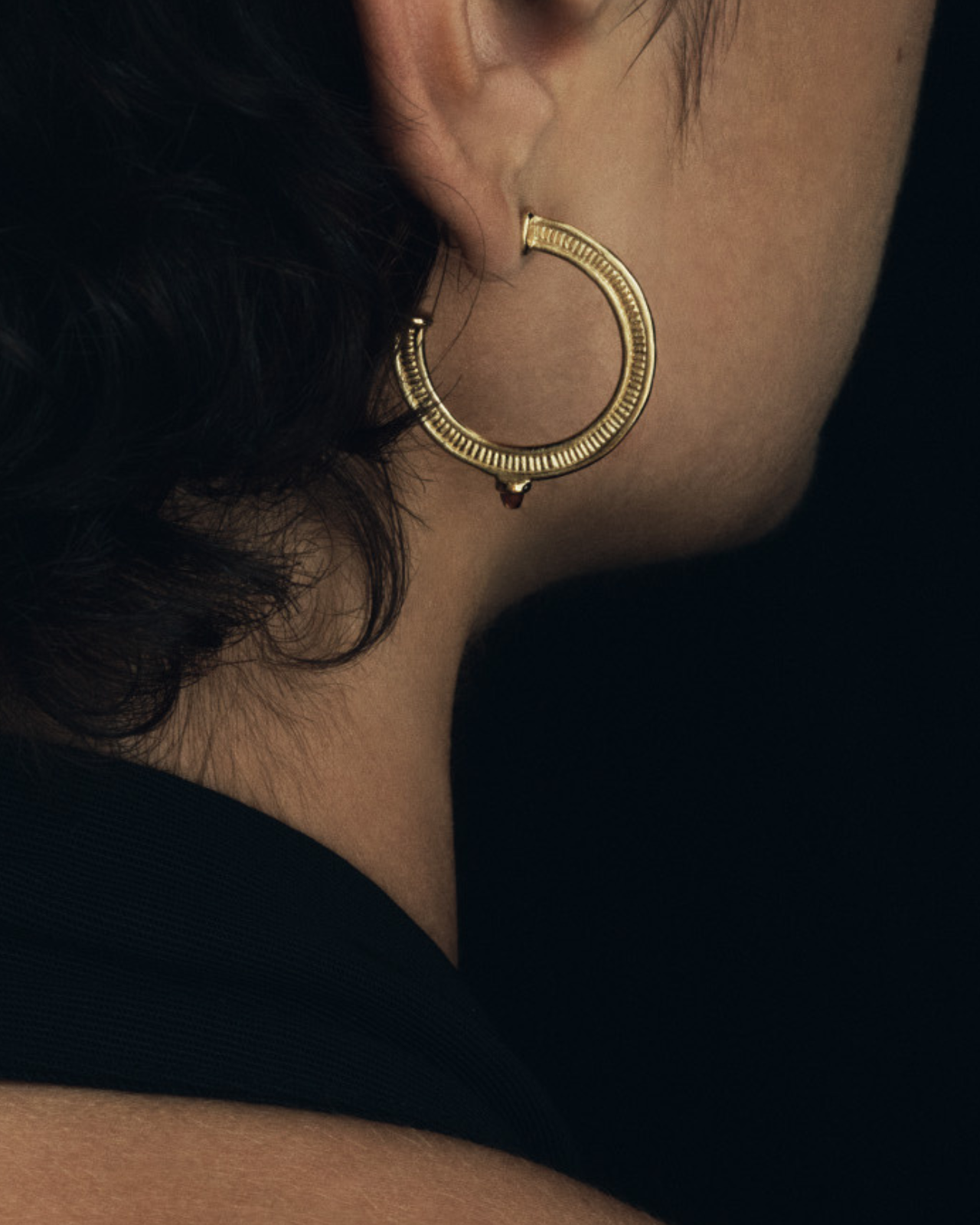 Vulcan Hoop Earrings Gold Vermeil