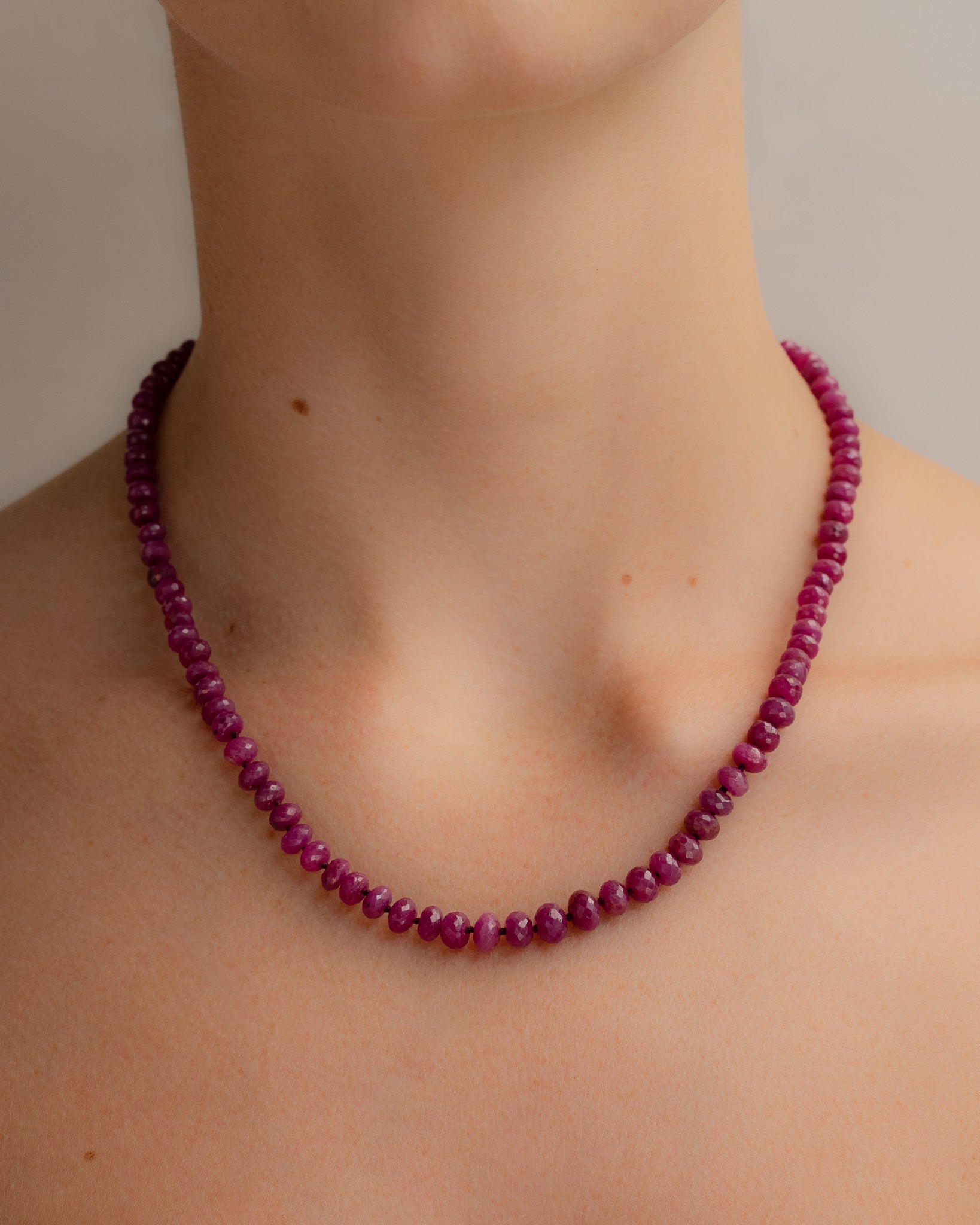 Ruby Necklace Solid Gold