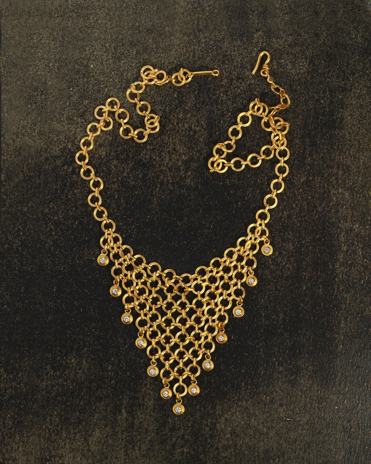 Veil Necklace Diamond Solid Gold