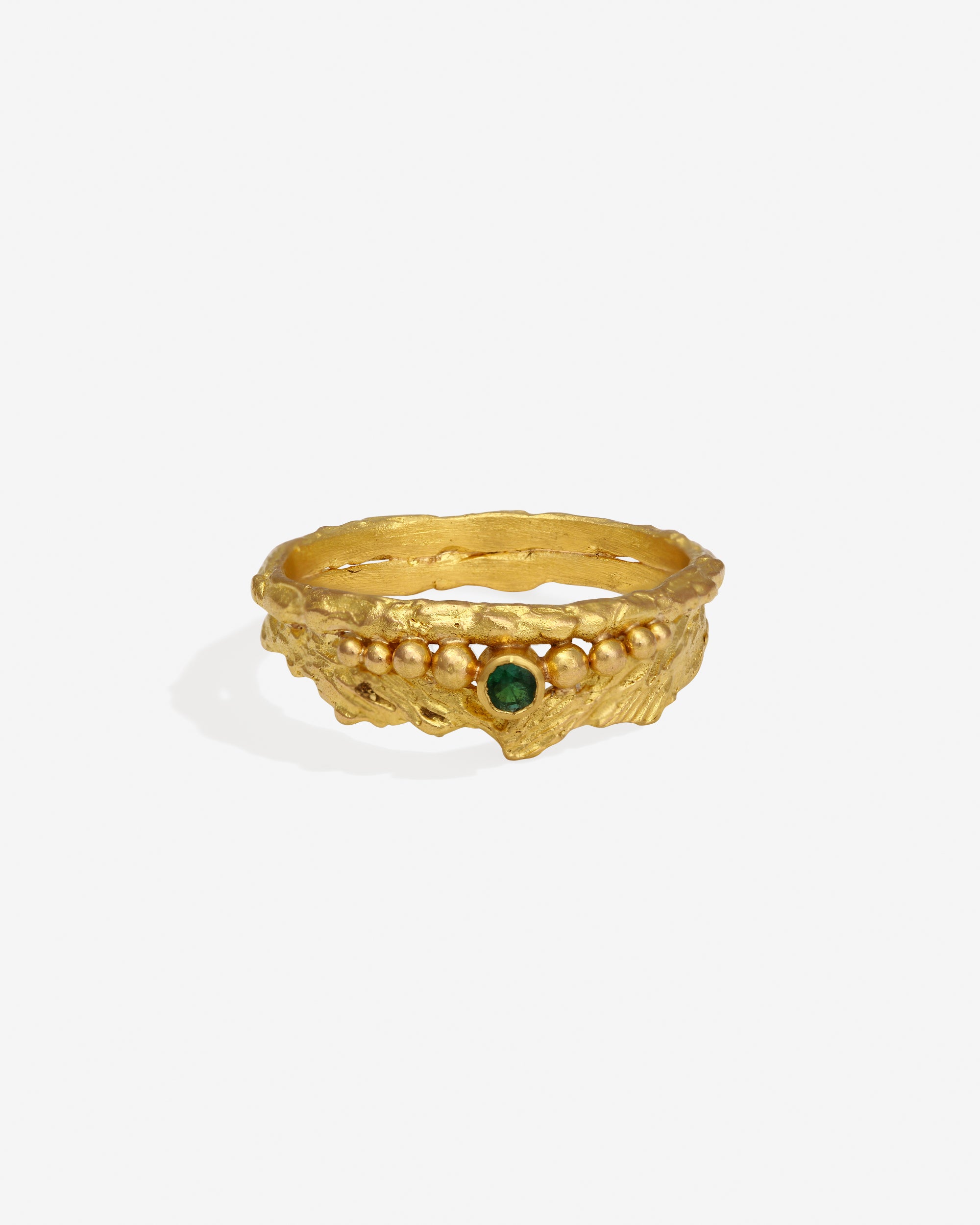 Verbena Ring Emerald Solid Gold