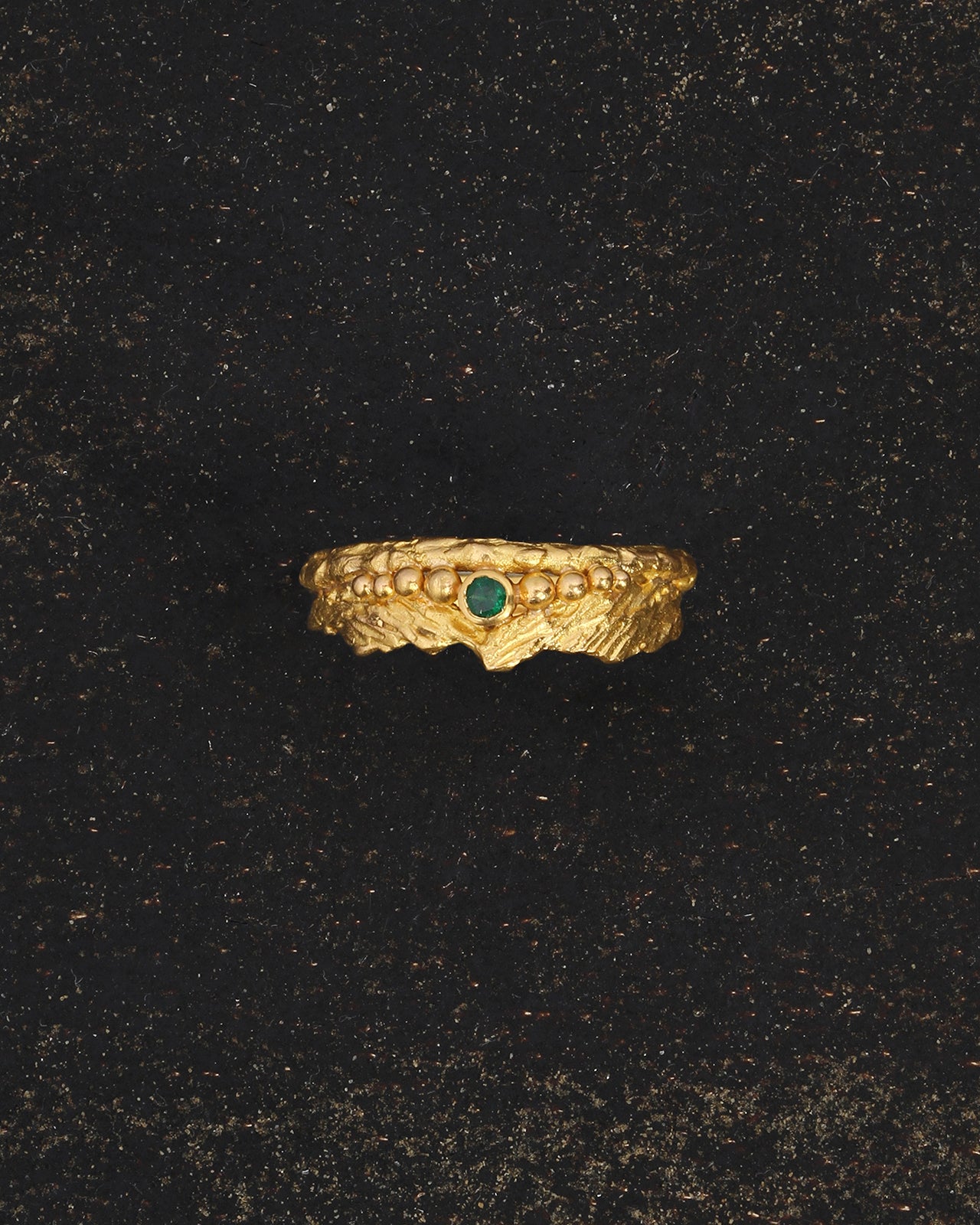 Verbena Ring Emerald Solid Gold