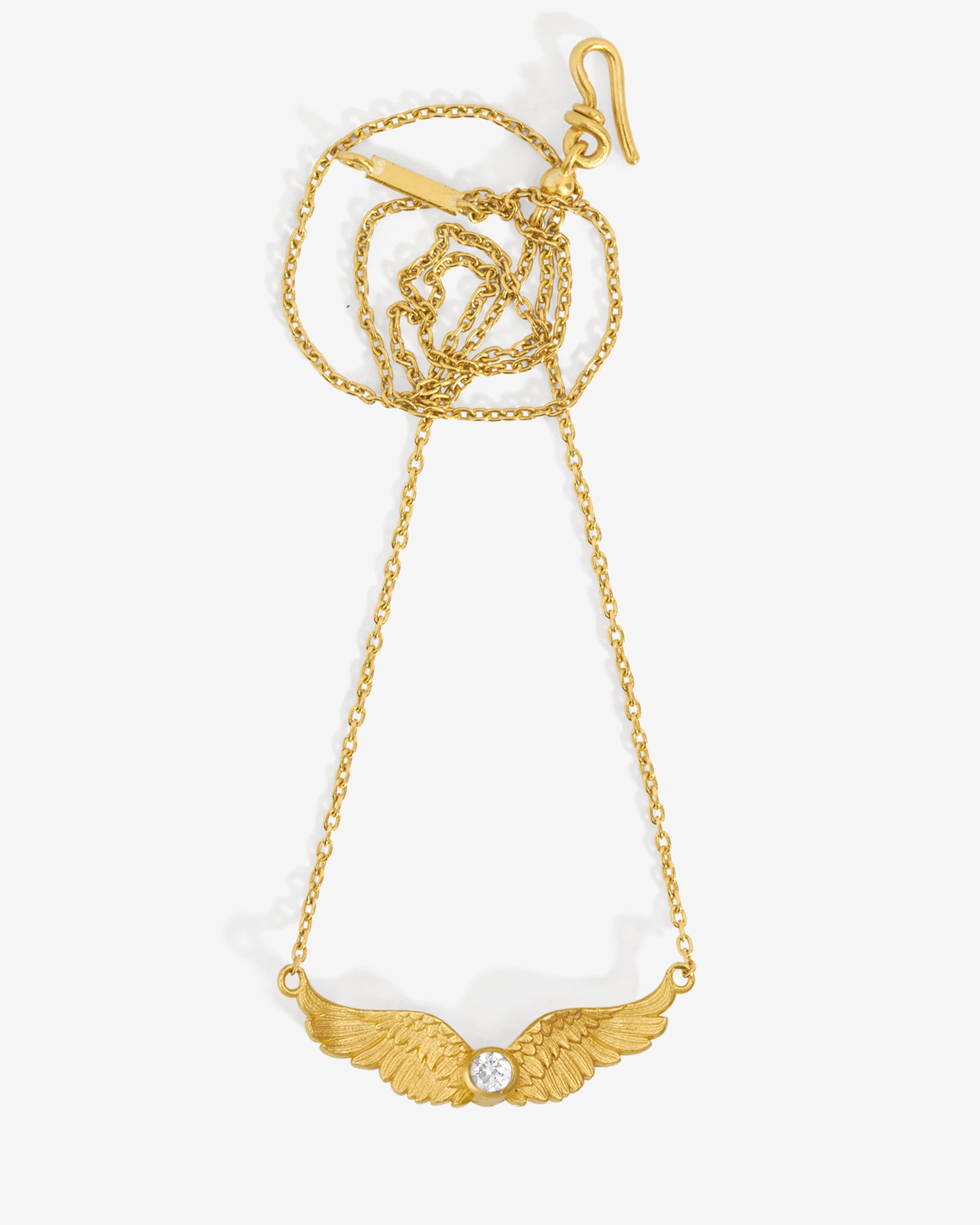 Winged Necklace Diamond Solid Gold