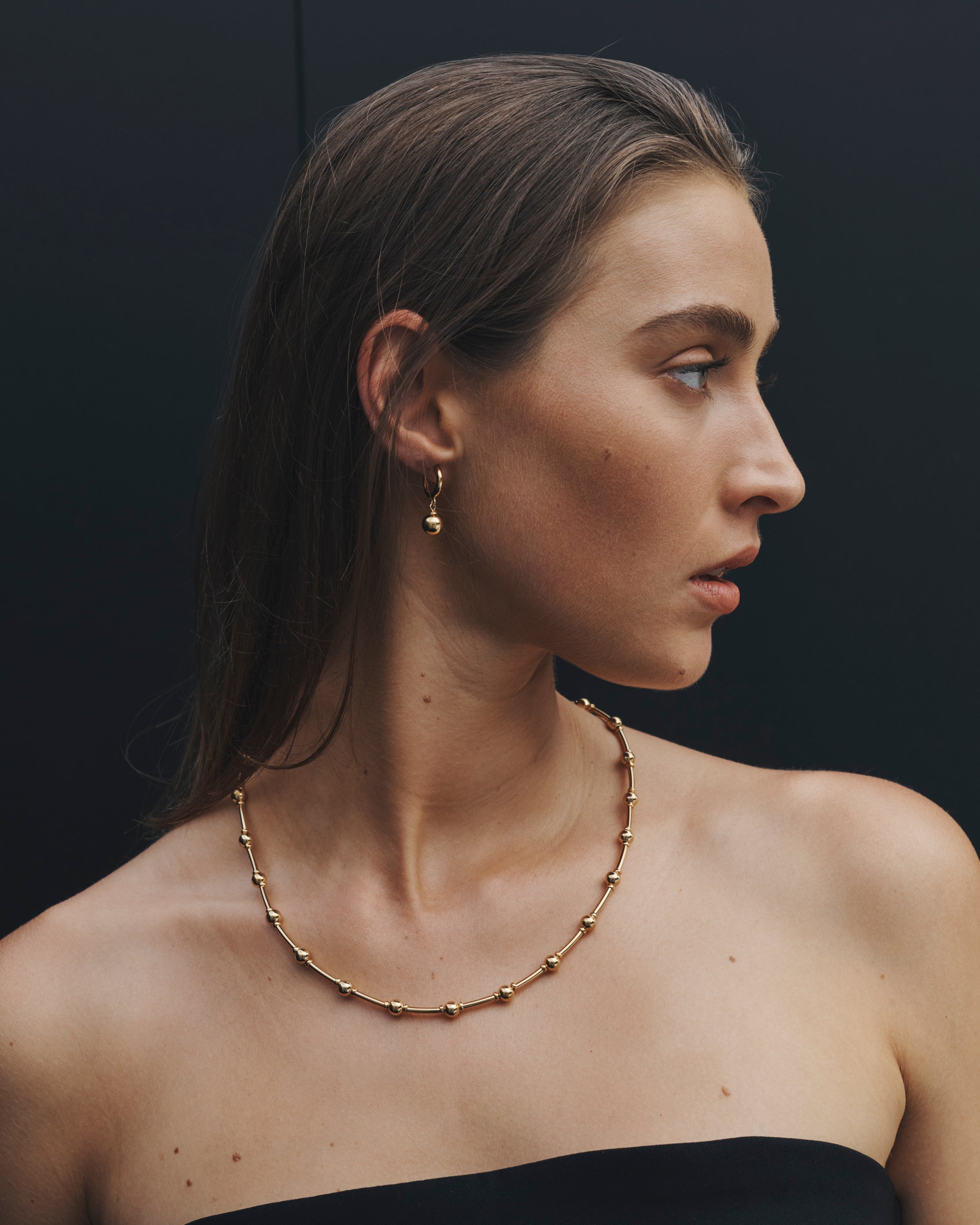 Temple of the Sun Alba Beaded Collar Gold Vermeil