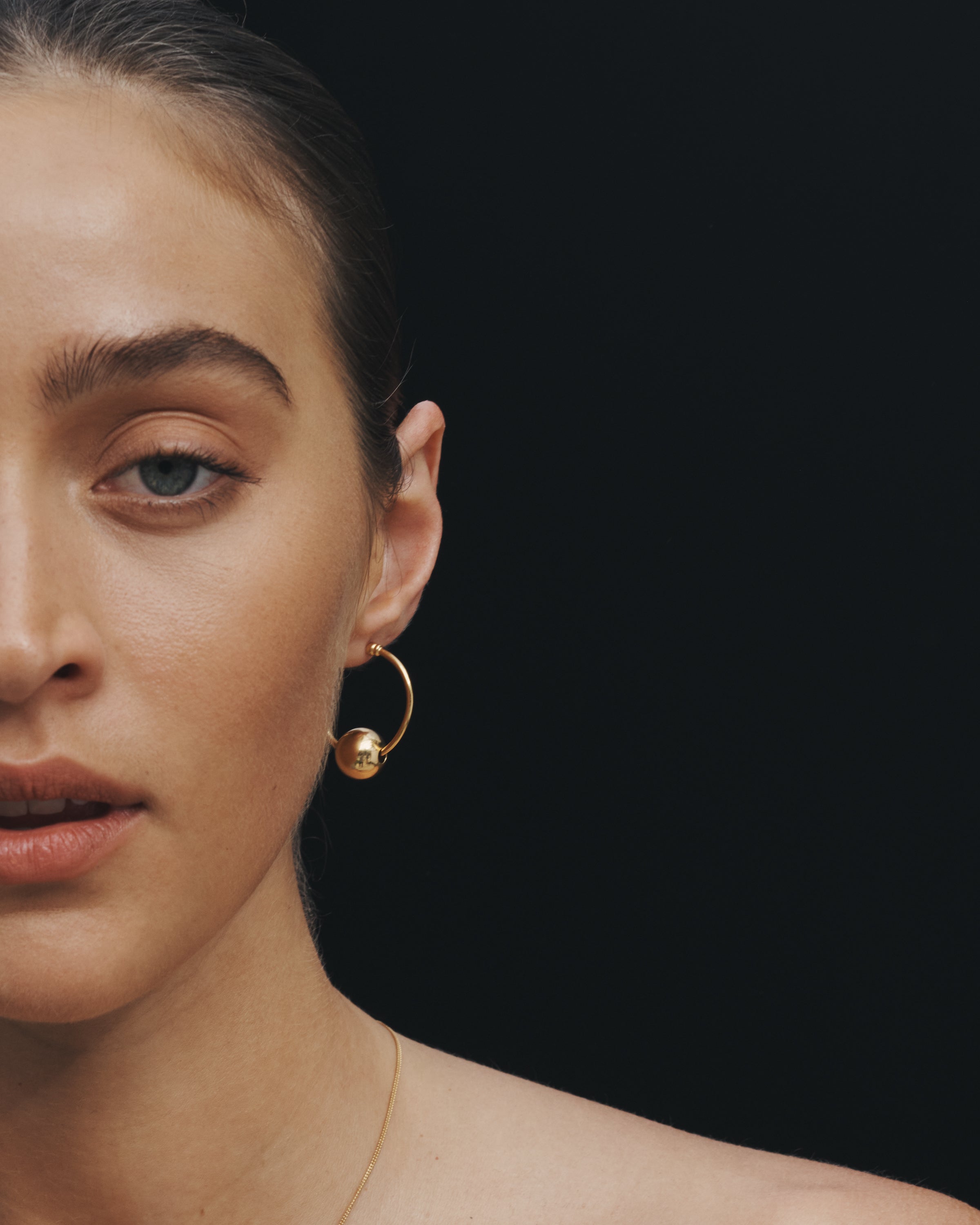 Temple of the Sun Alba Hoops Medium Gold Vermeil