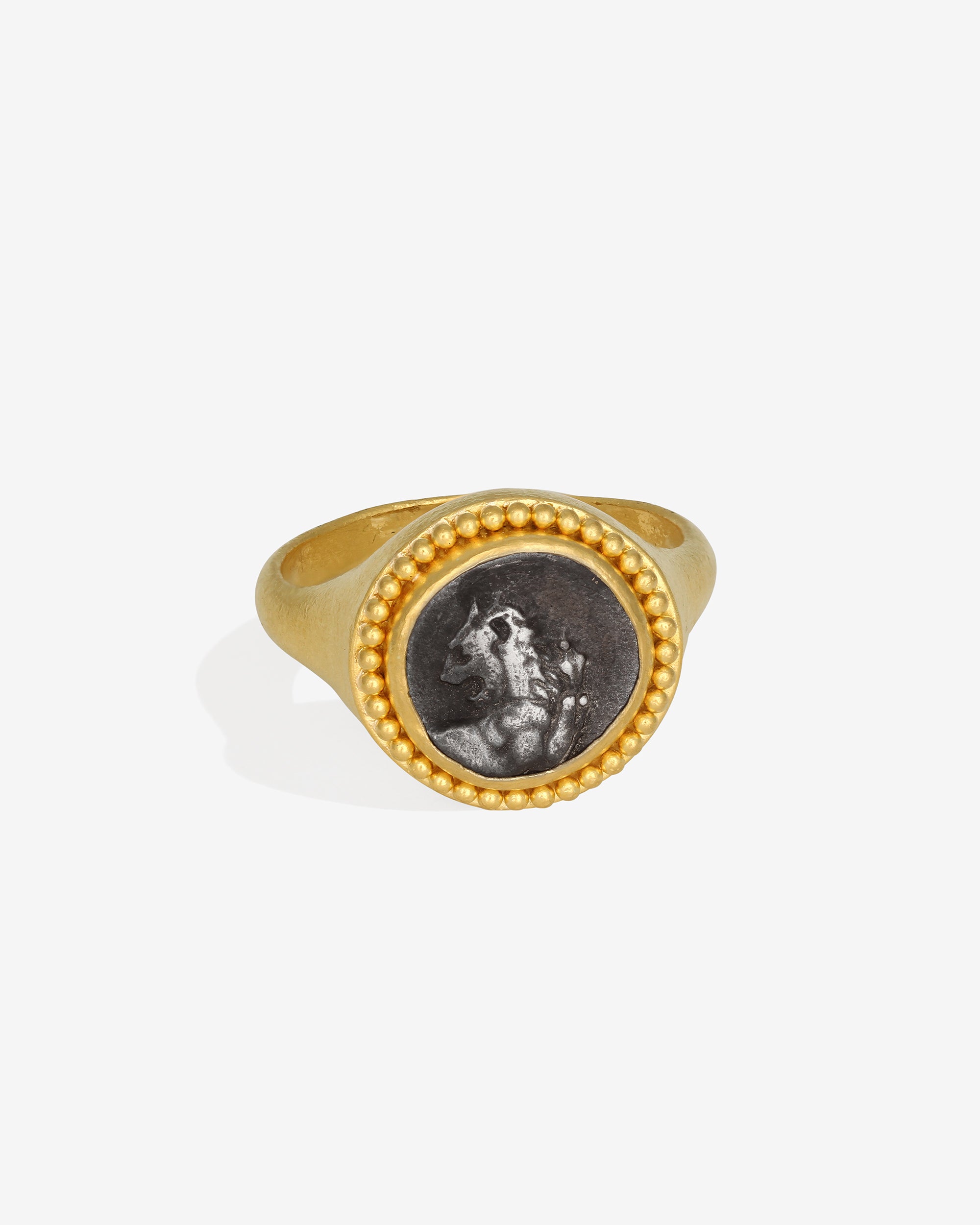 Antique Coin Ring Lion Solid Gold