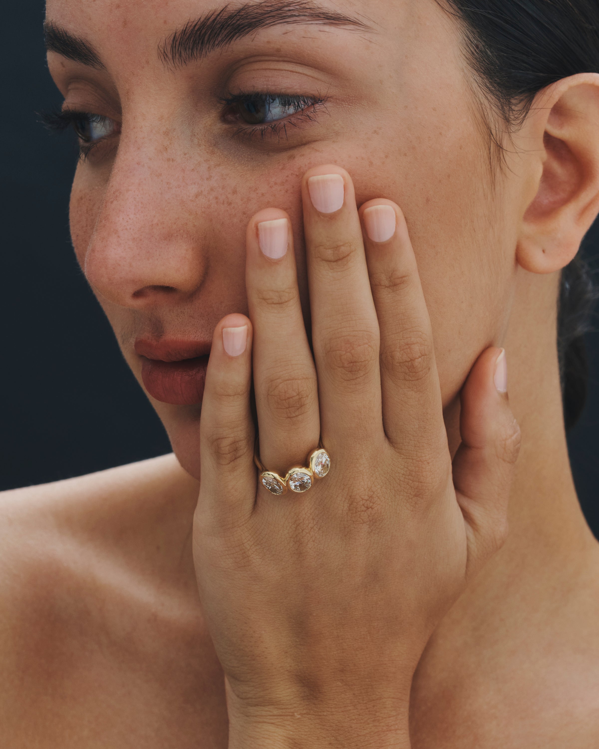 Temple of the Sun Beloved Trilogy Ring Diamond Solid Gold