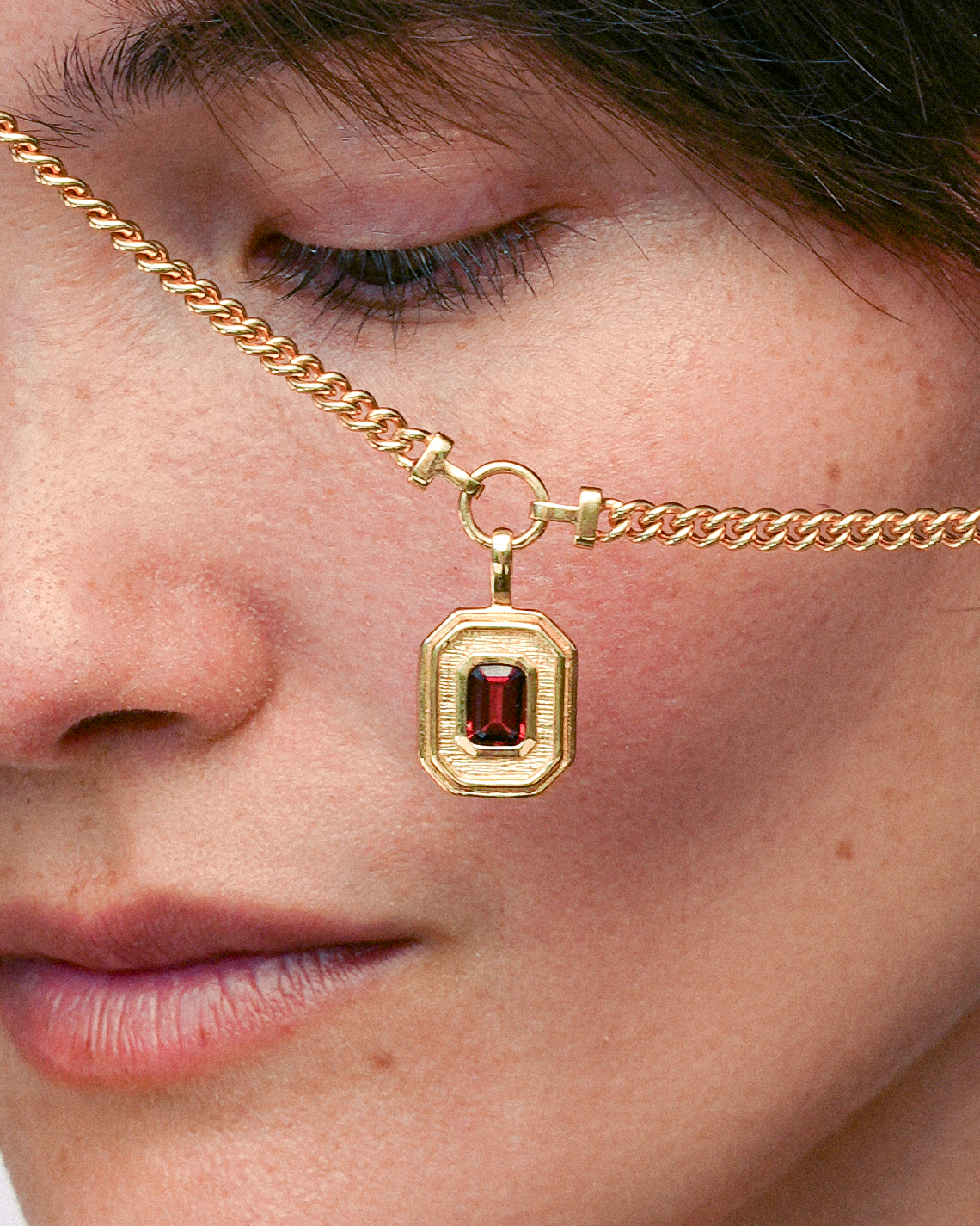 Byzantine Necklace Garnet Gold Vermeil