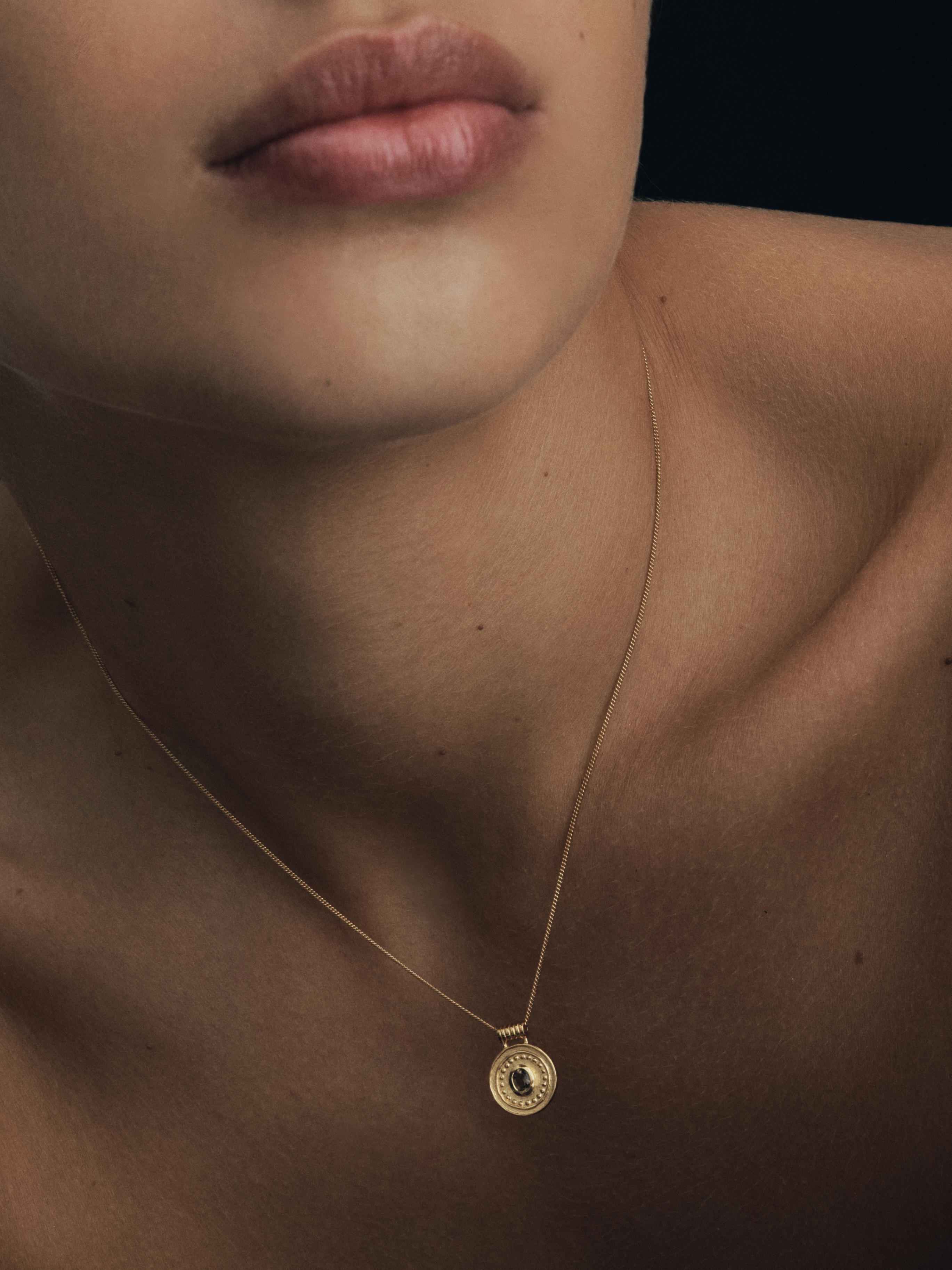 Temple of the Sun Denarii Coin Necklace Gold Vermeil