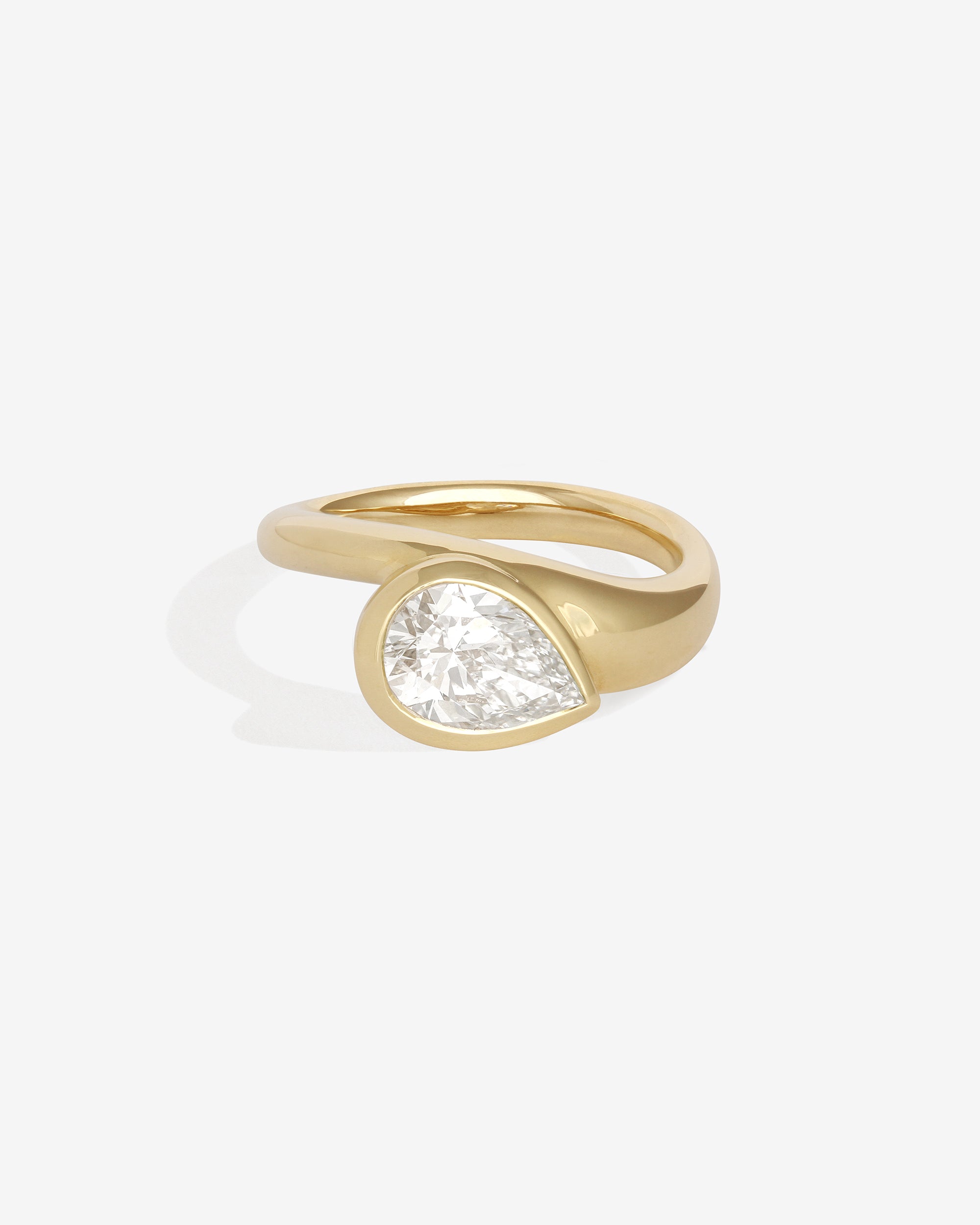 Temple of the Sun Grace Wide Pear Diamond Solid Gold