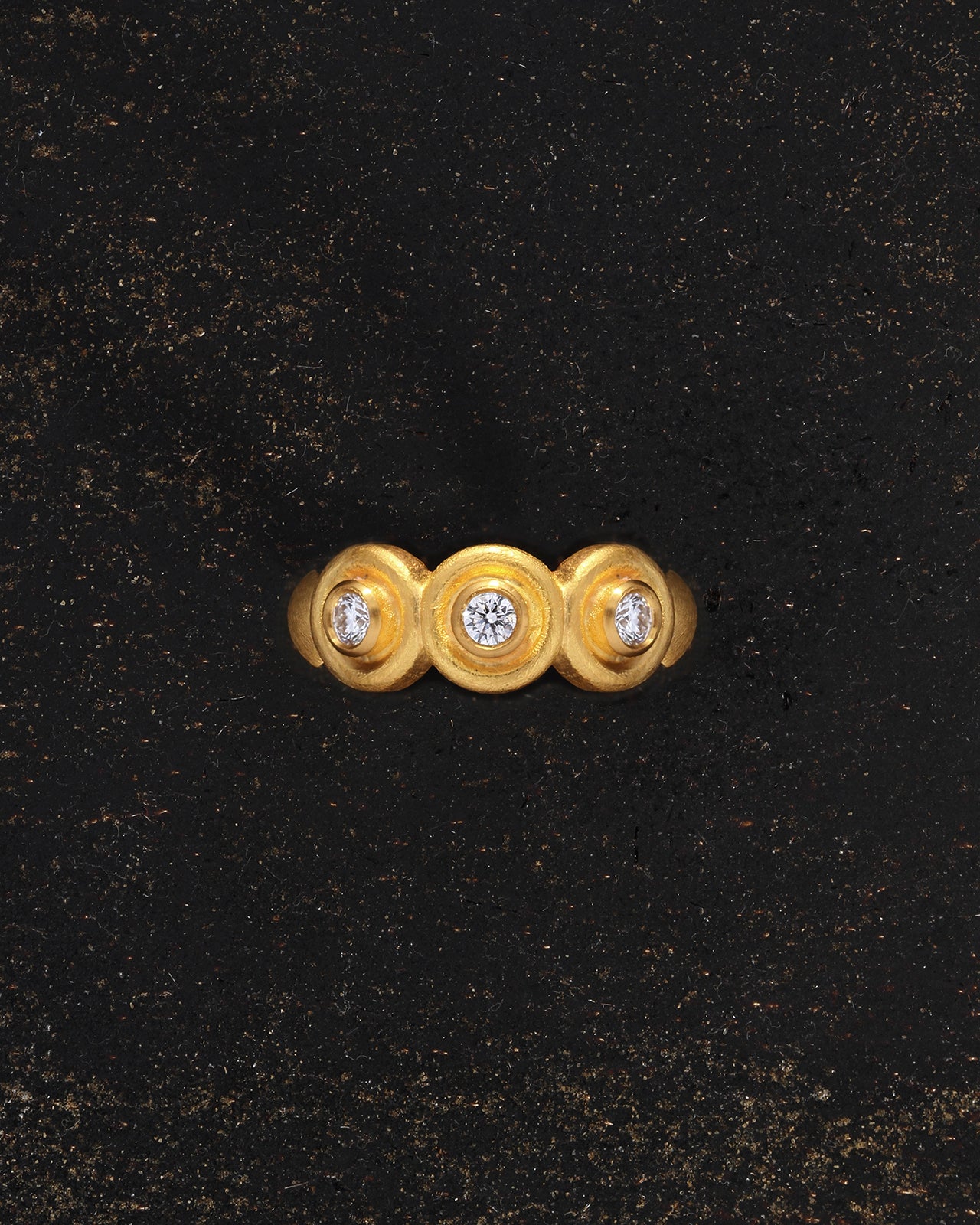 Hecuba Trilogy Ring Diamond Solid Gold