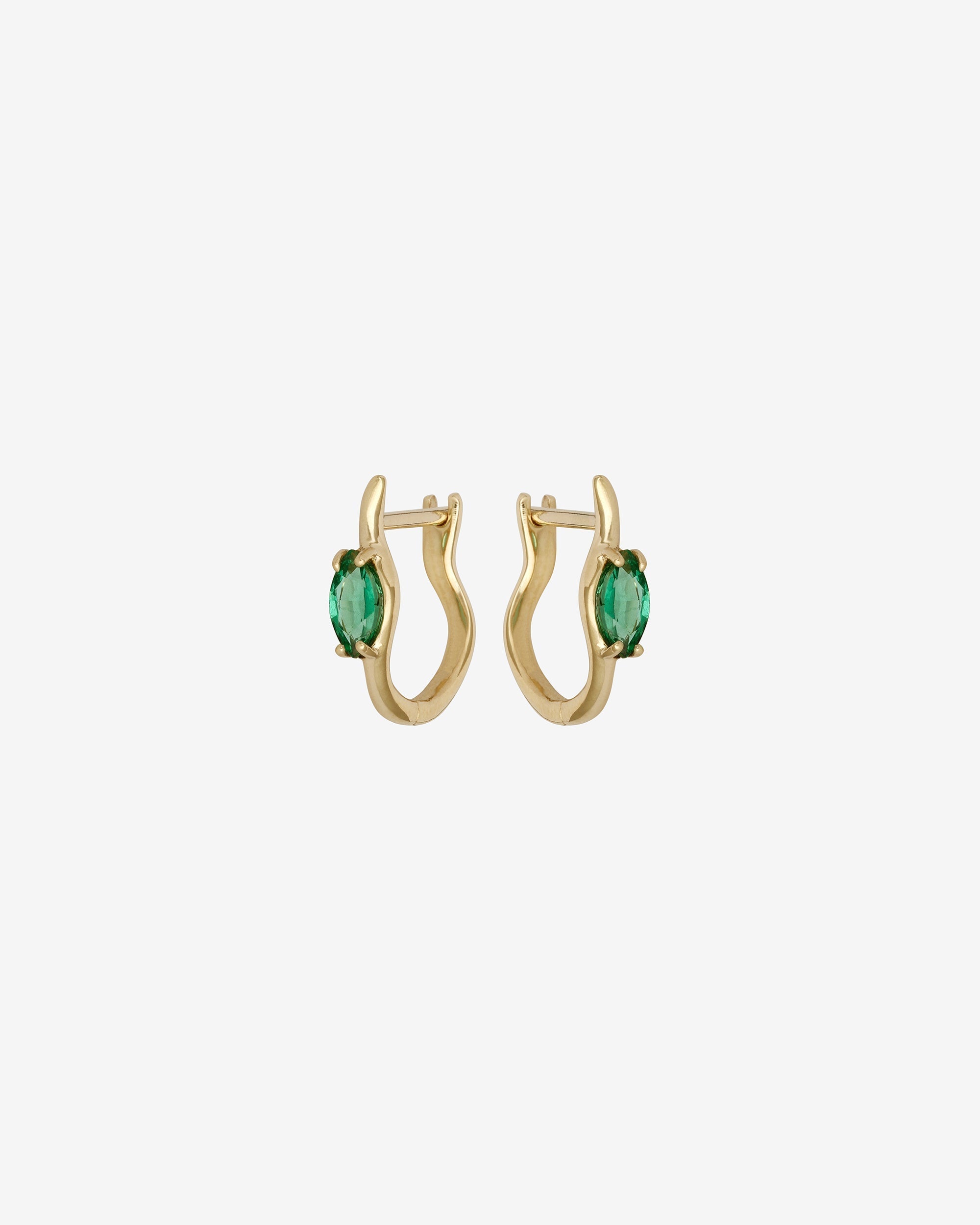 Temple of the Sun Iona Huggies Marquise Emerald Solid Gold