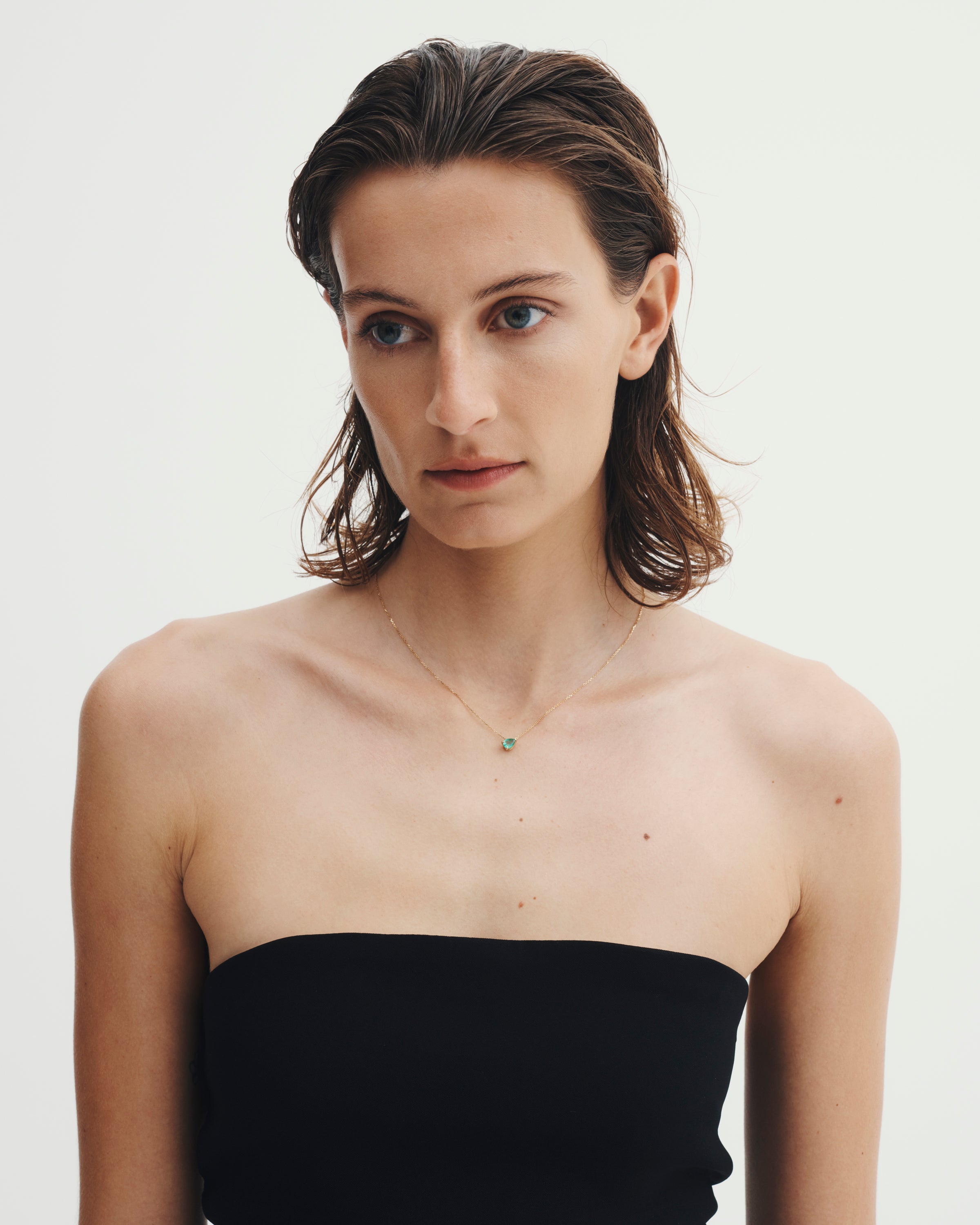 Temple of the Sun Iona Necklace Pear Emerald Solid Gold