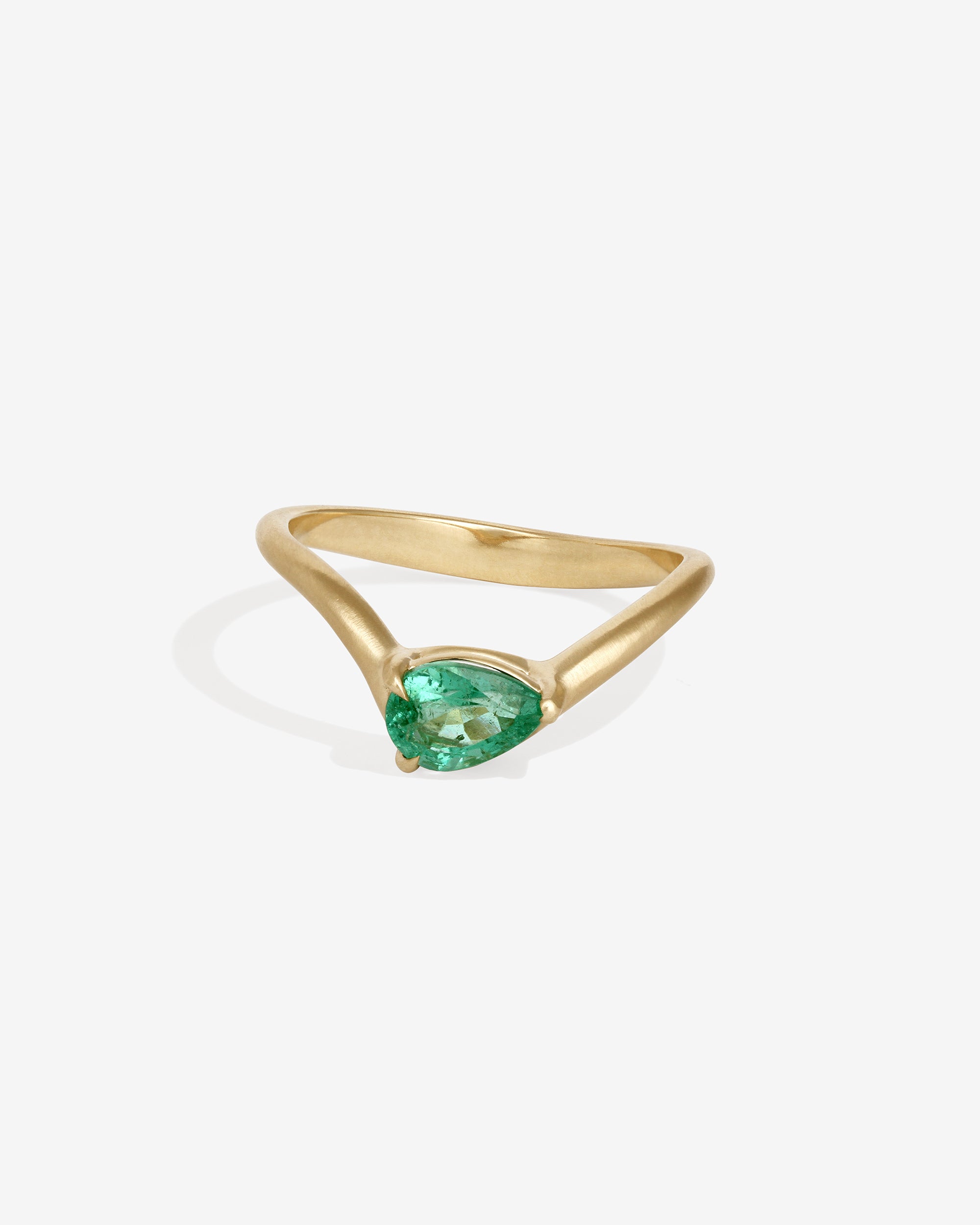 Iona Pear Ring Emerald Solid Gold
