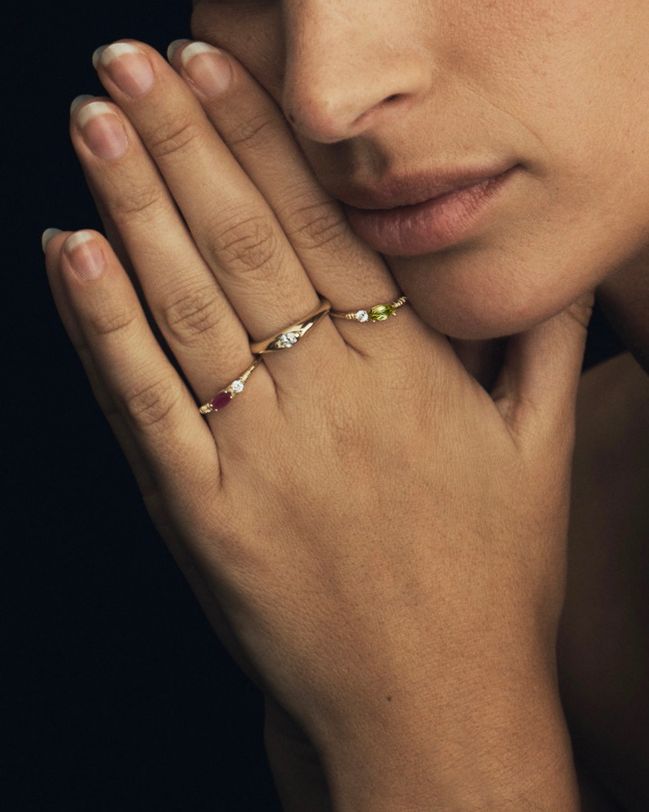 Temple of the Sun Jasmine Ring Peridot Solid Gold