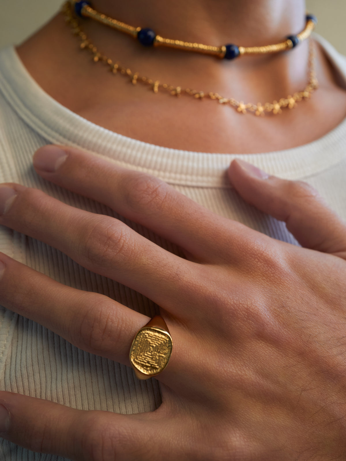 Temple of the Sun Jewellery Labyrinth Ring Gold Vermeil