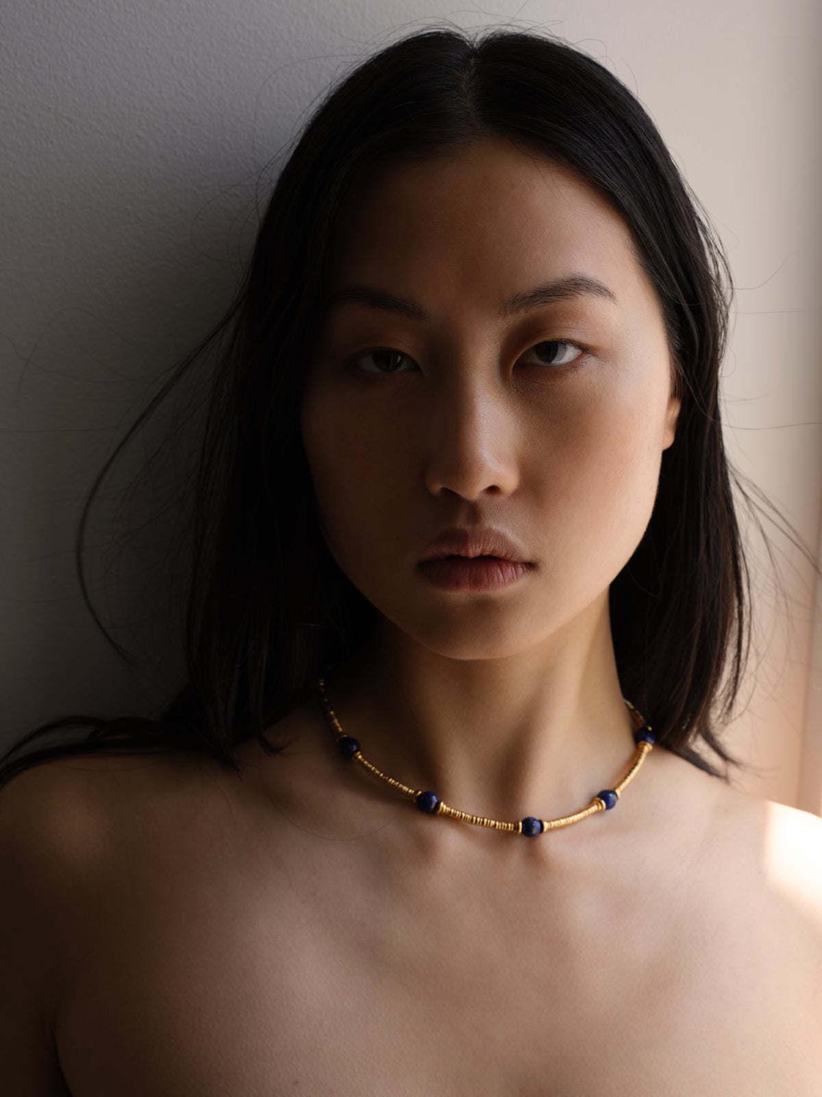 Temple of the Sun Jewellery Olympia Necklace Lapis Gold Vermeil