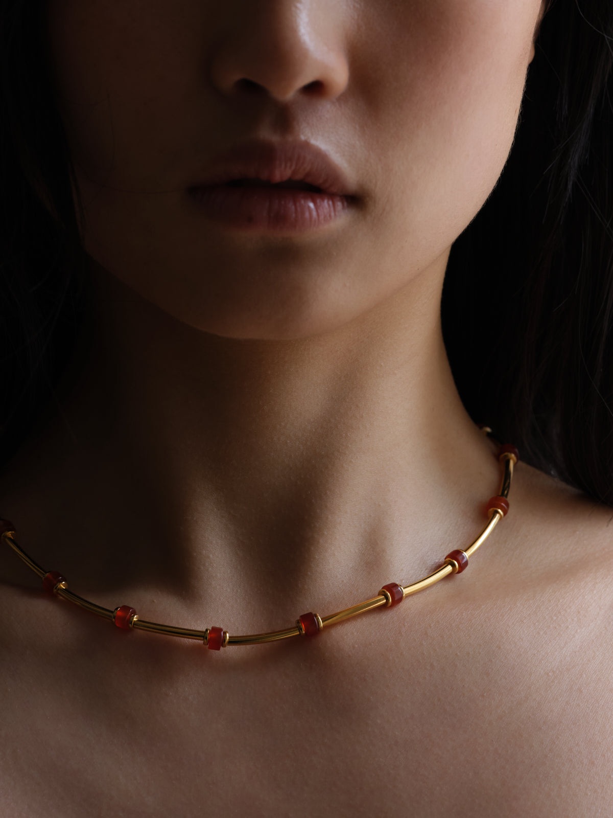 Temple of the Sun Jewellery Pompeii Beaded Necklace Gold Vermeil