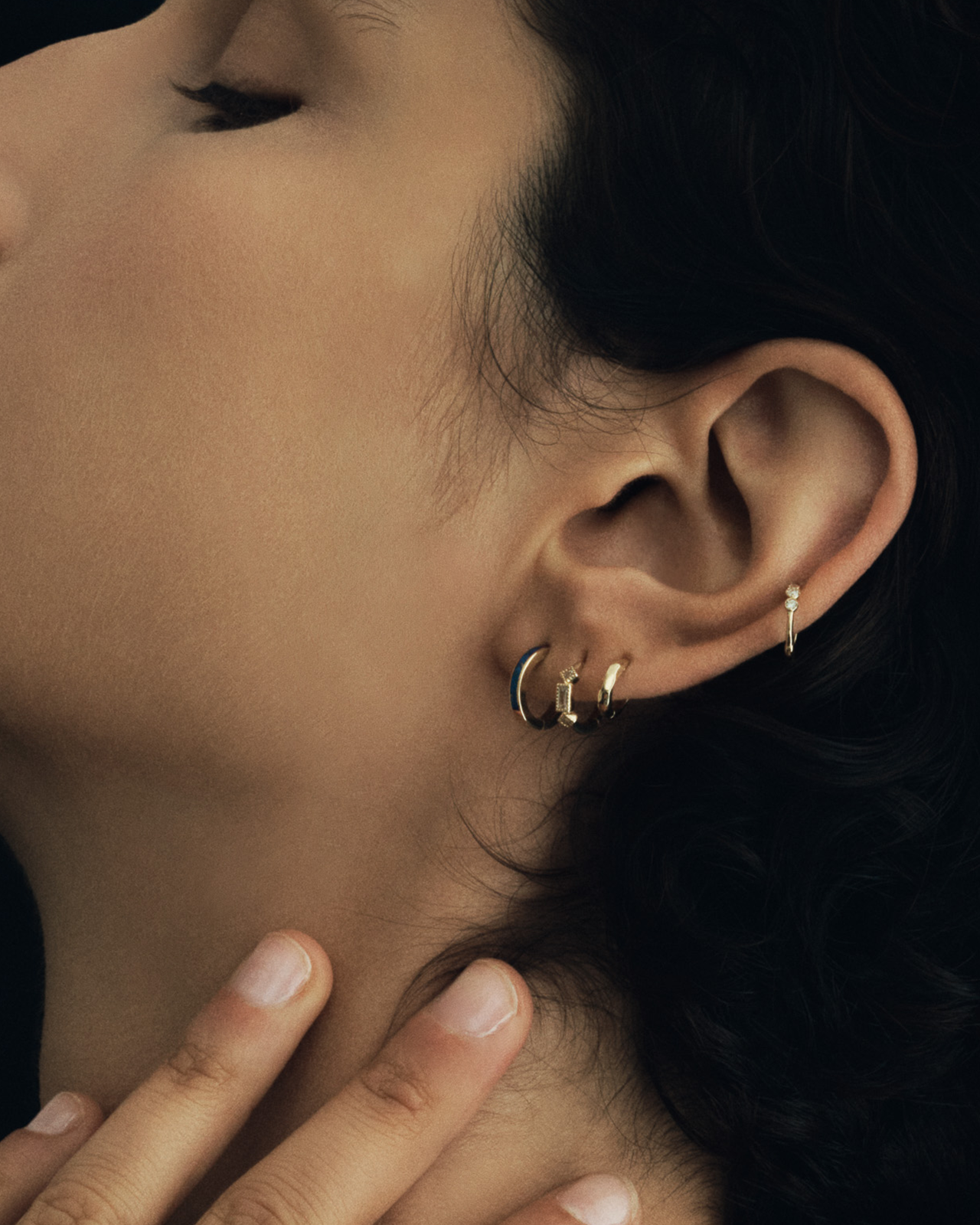 Temple of the Sun Jewellery Vesper Single Huggie Diamond Solid Gold